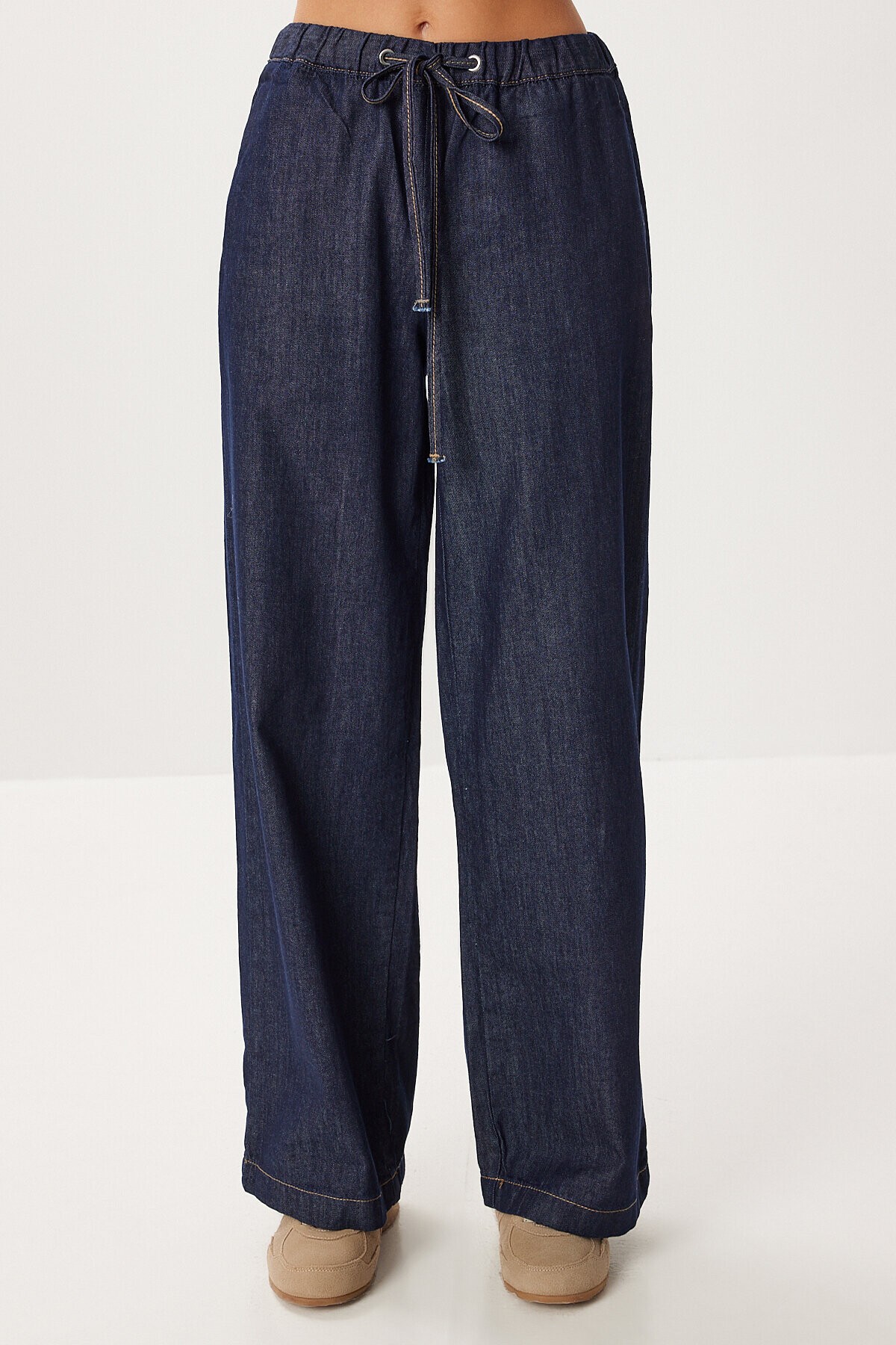 Gold Düğmeli Denim Ceket Pantolon Takım KOYU MAVİ LRI0014