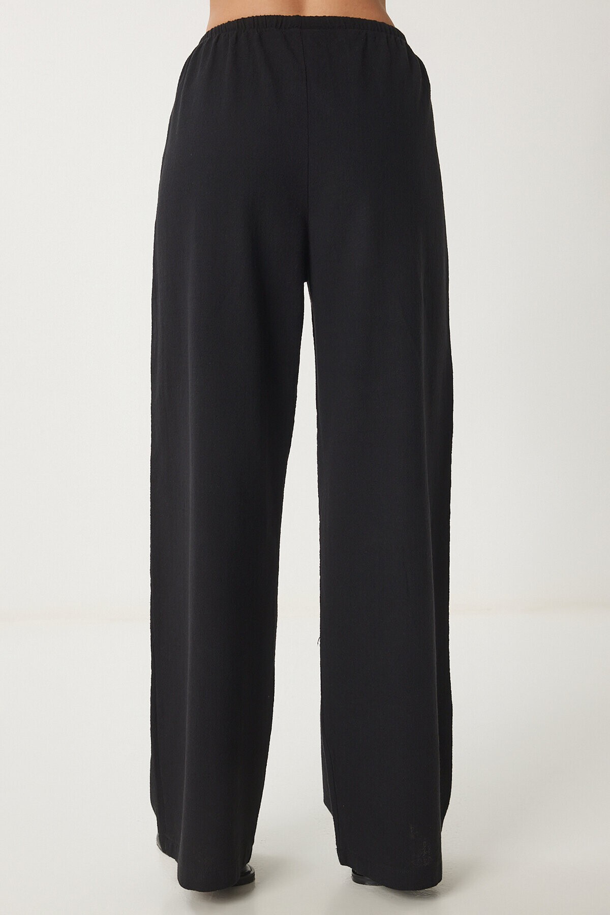 Keten Balon Bluz Pantolon Takım SİYAH LUS0092