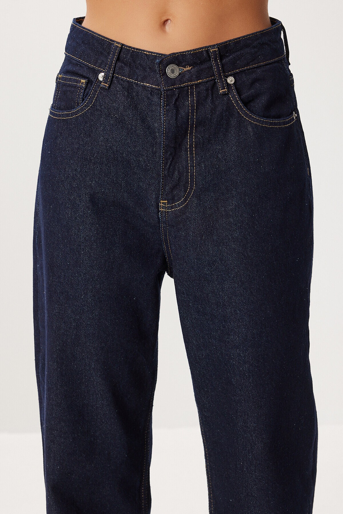 Kuşaklı Denim Ceket Pantolon Takım KOYU MAVİ LRI0013