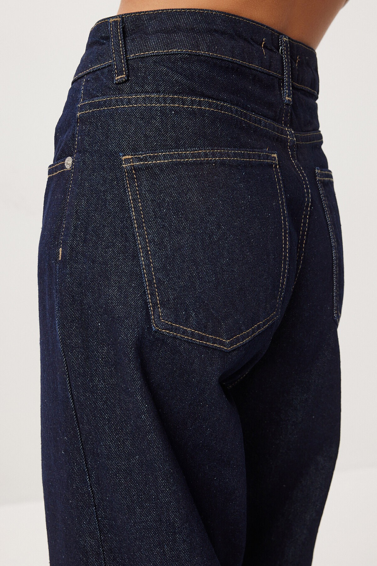 Kuşaklı Denim Ceket Pantolon Takım KOYU MAVİ LRI0013