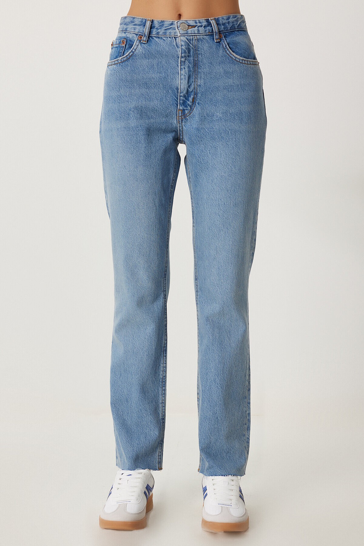 Orta Bel Straight Jeans AÇIK MAVİ LUT0010