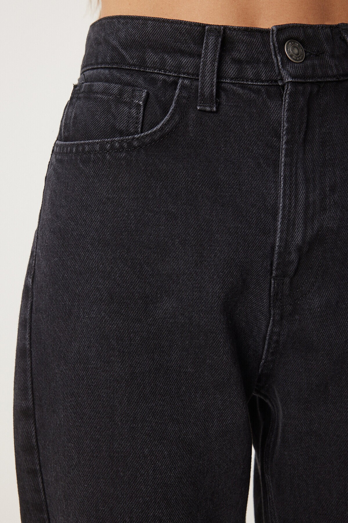 Orta Bel Straight Jeans SİYAH LUT0011