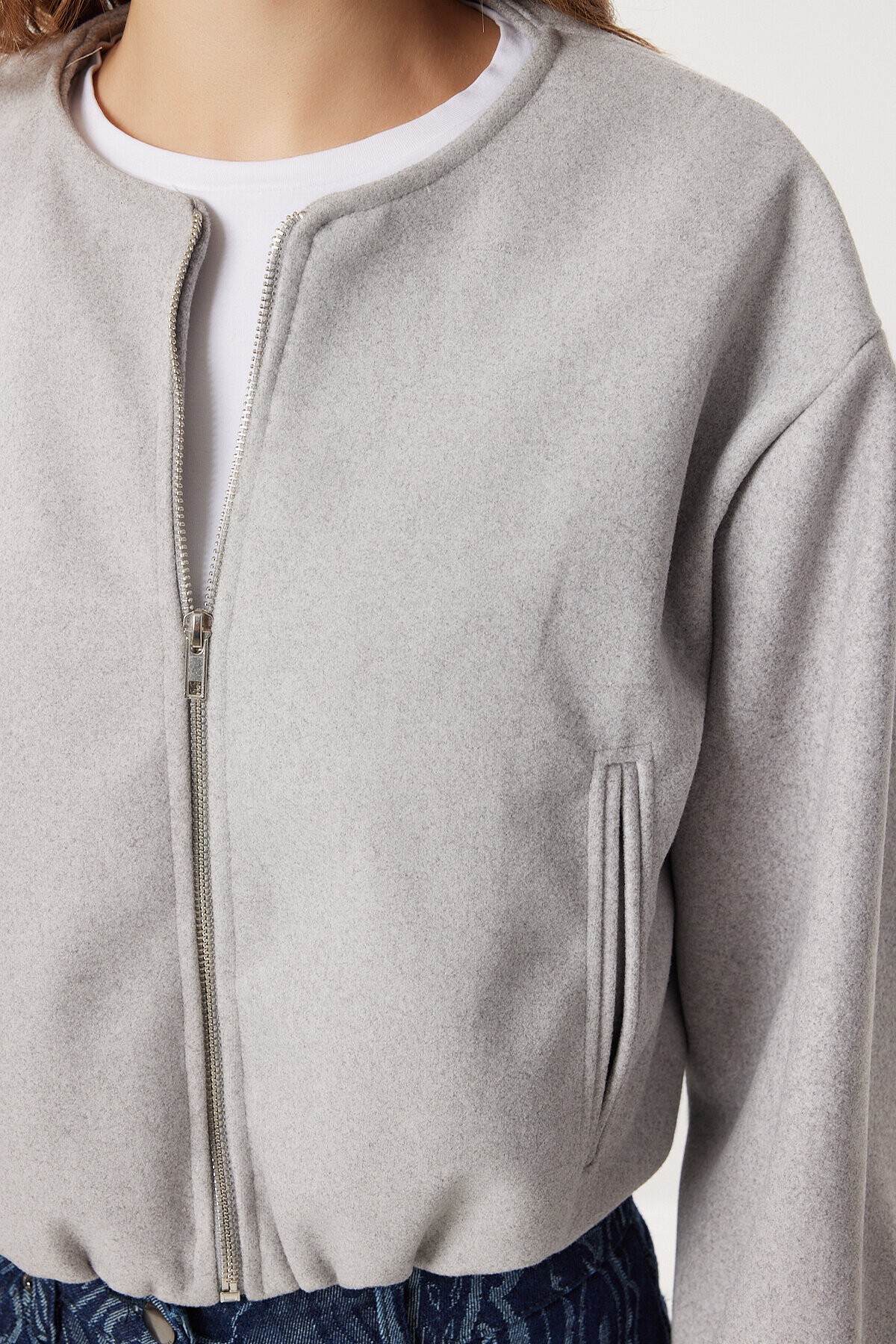 Soft Kaşe Bomber Ceket GRİ LUB0248