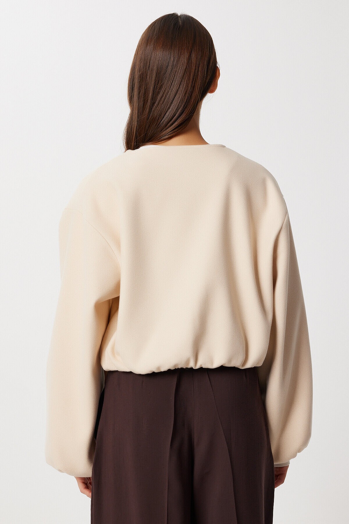 Soft Kaşe Bomber Ceket KREM LUB0248