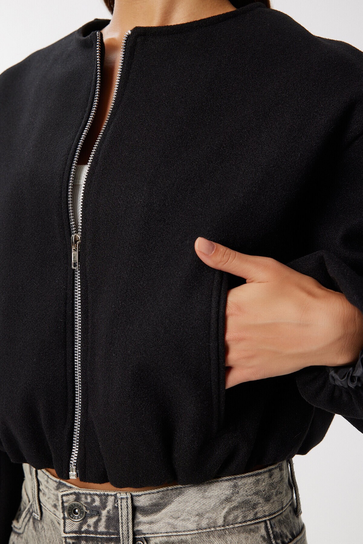 Soft Kaşe Bomber Ceket SİYAH LUB0248