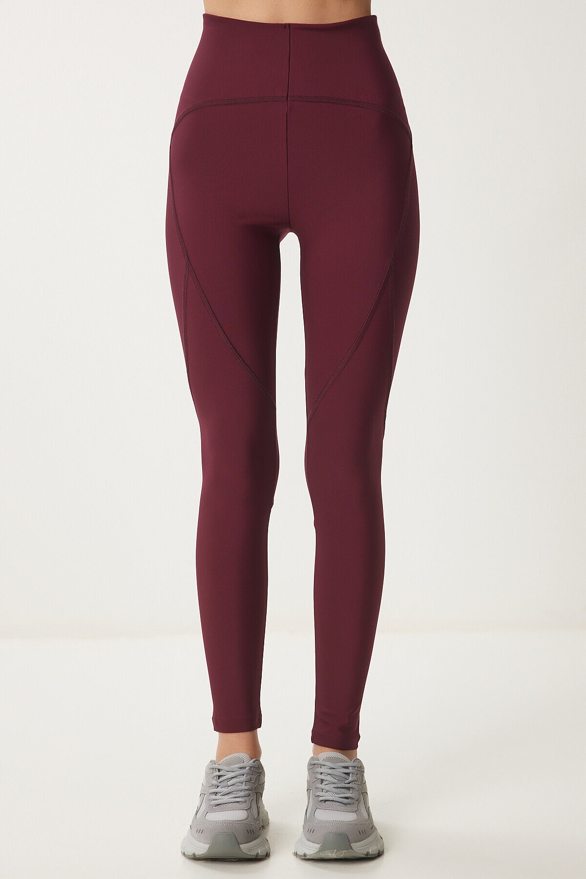 Toparlayıcı Örme Spor Tayt BORDO LVX0006