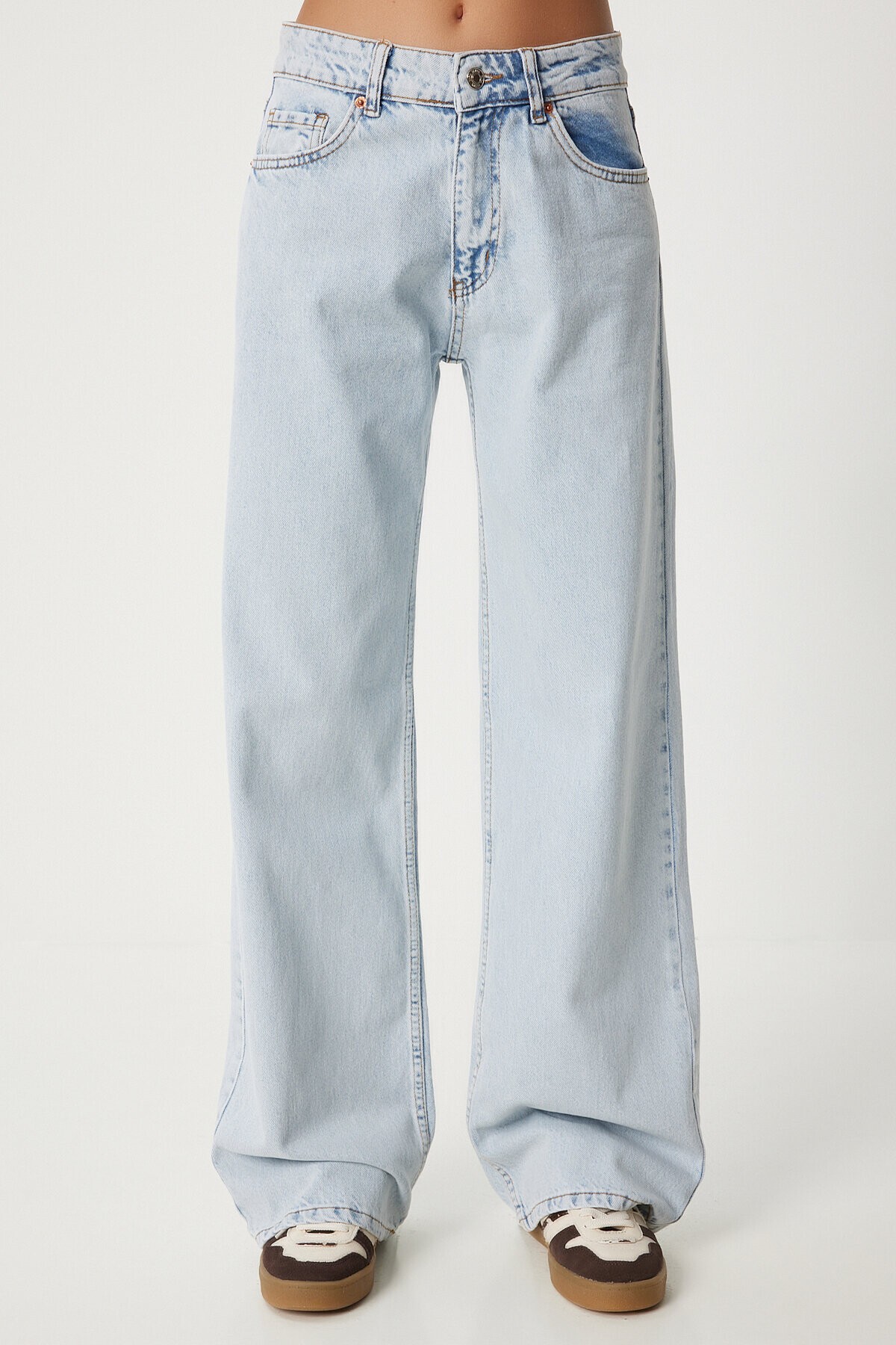 Geniş Paça Bol Jean BUZ MAVİ LUT0003