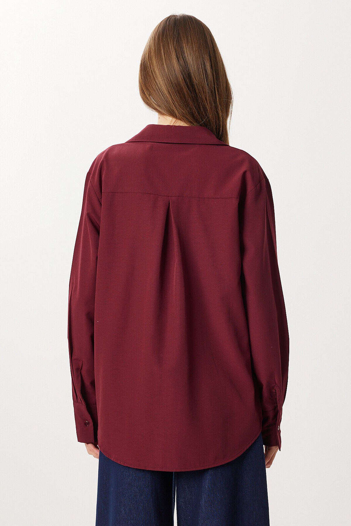 Basic Dokuma Gömlek BORDO LUB0299