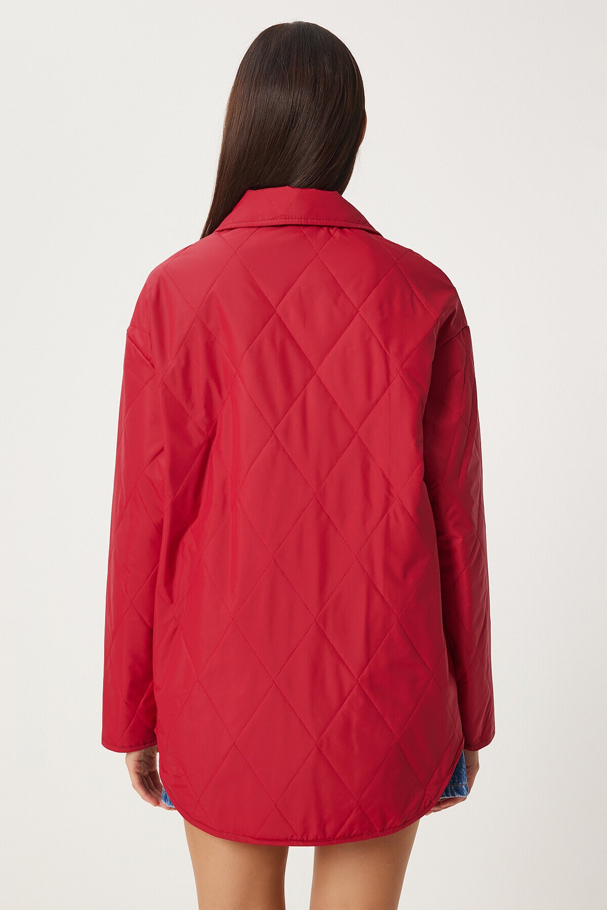Cepli Oversize Kapitone Mont KIRMIZI LFO0001