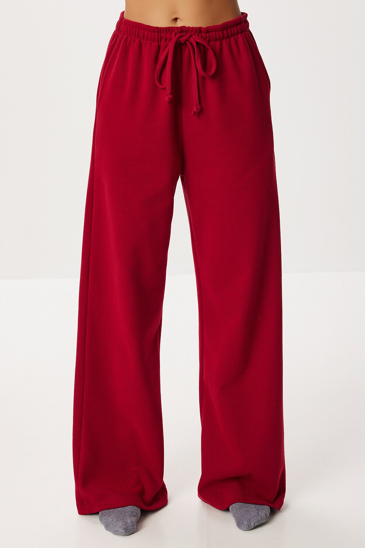 Çok Yumuşak Dokulu Selanik Eşofman Altı AÇIK BORDO LUB0063