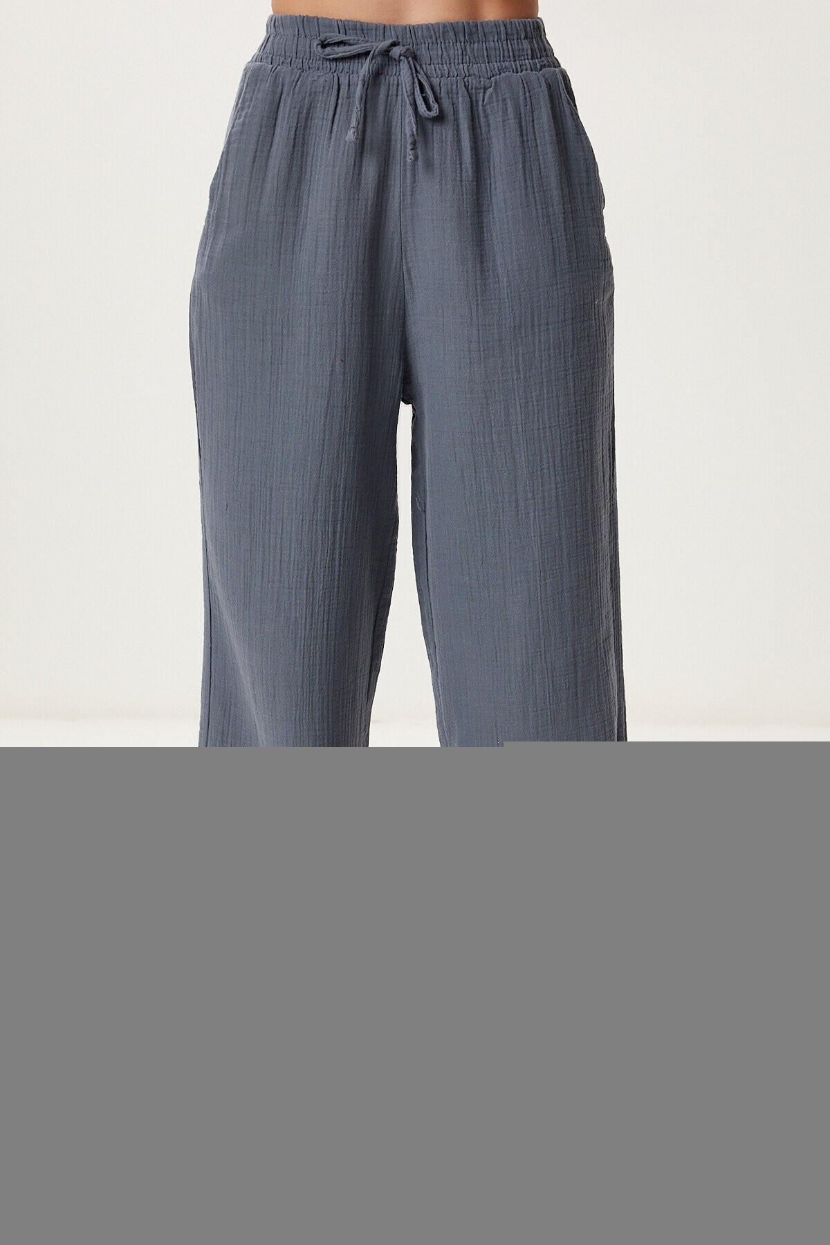 Oversize Müslin Gömlek Pantolon Takım ANTRASİT LSA0014