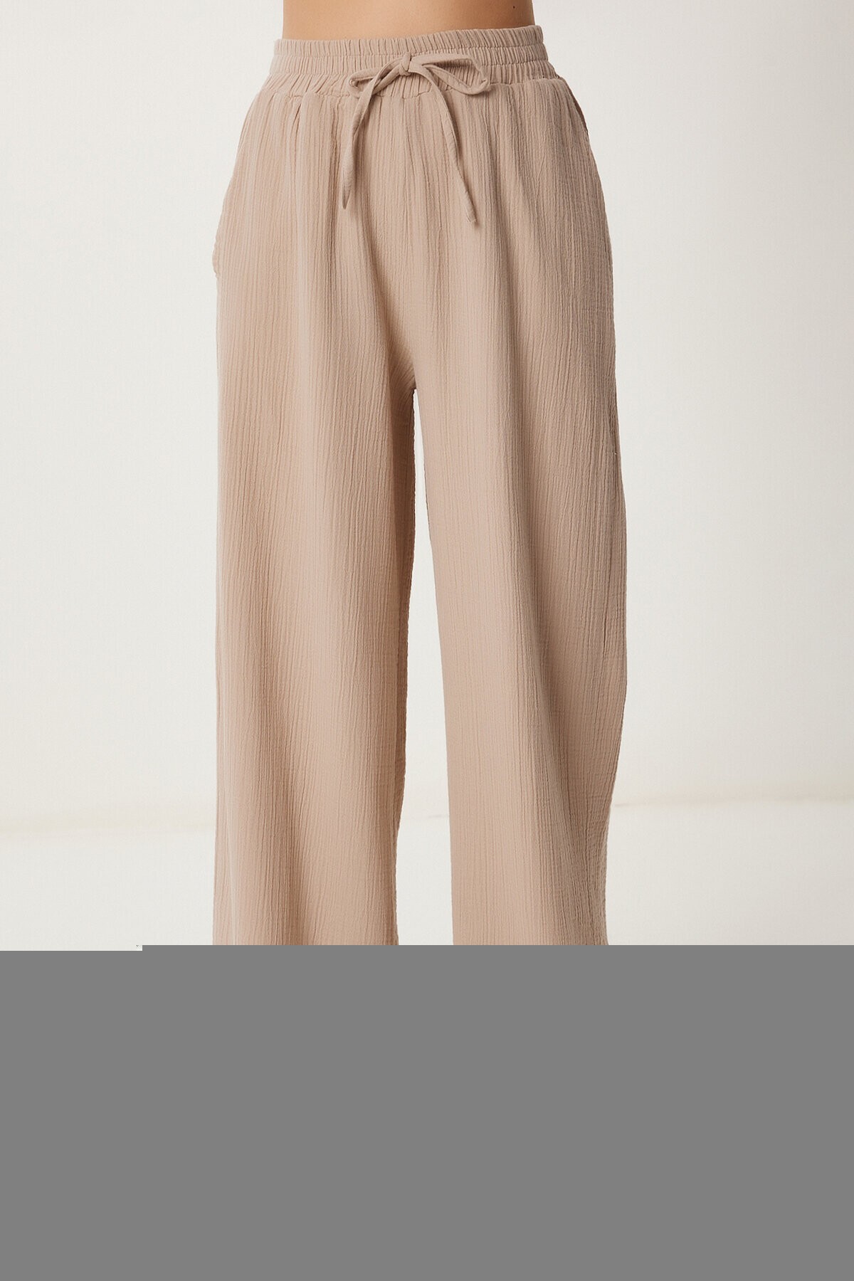 Oversize Müslin Gömlek Pantolon Takım BEJ LSA0014