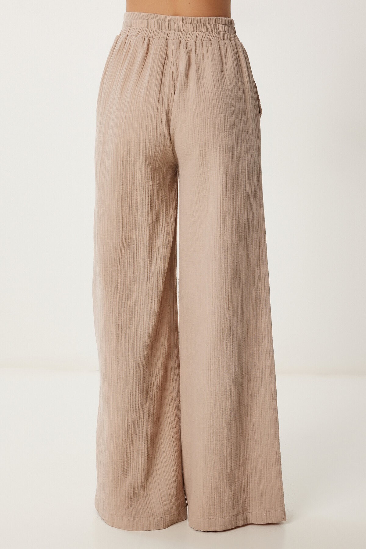 Oversize Müslin Gömlek Pantolon Takım BEJ LSA0014