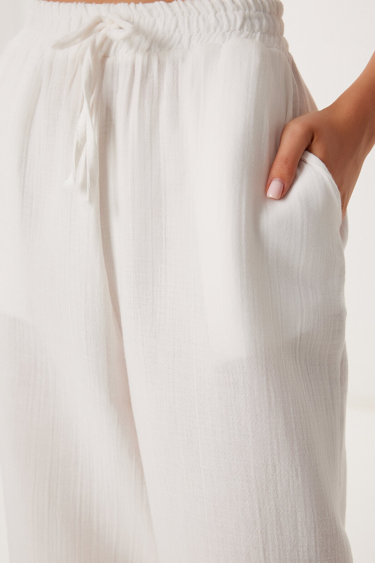 Oversize Müslin Gömlek Pantolon Takım EKRU LSA0014