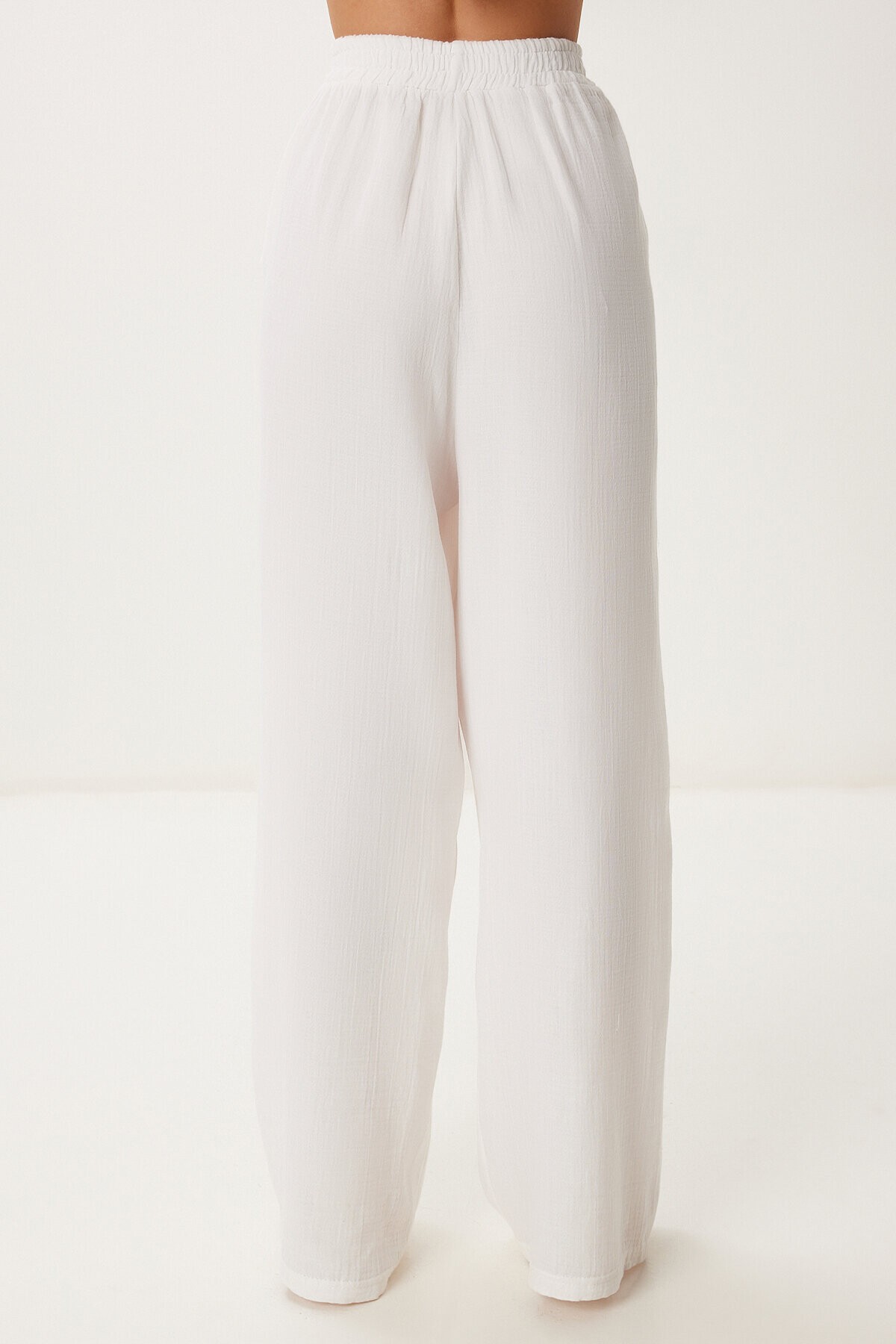 Oversize Müslin Gömlek Pantolon Takım EKRU LSA0014