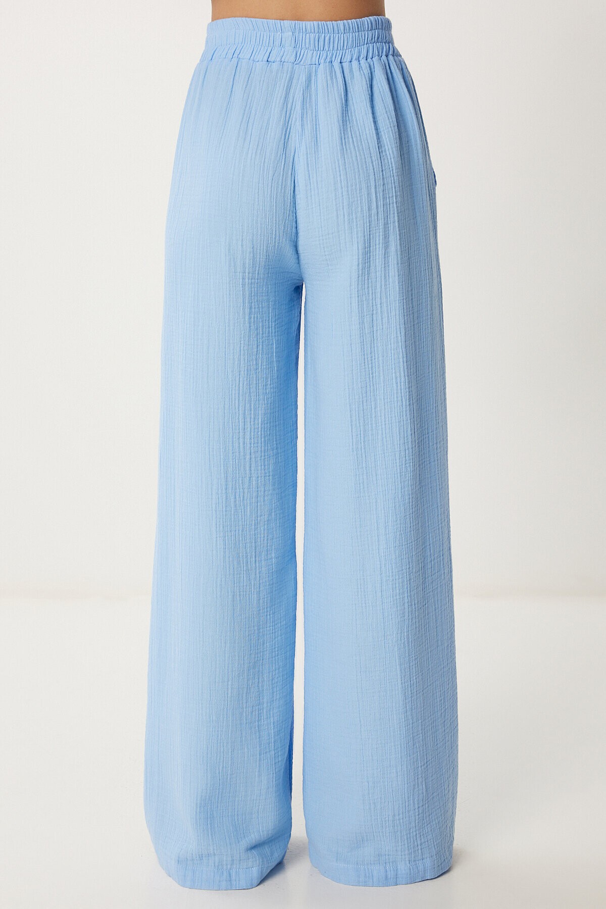 Oversize Müslin Gömlek Pantolon Takım GÖK MAVİ LSA0014