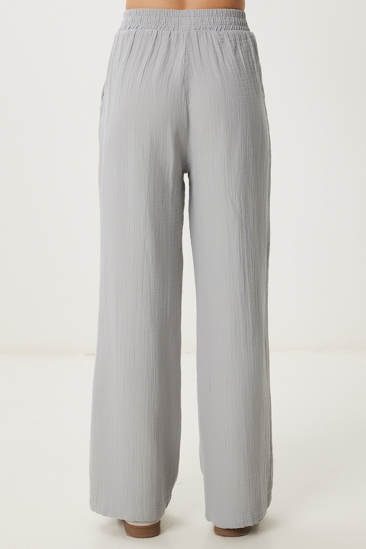 Oversize Müslin Gömlek Pantolon Takım GRİ LSA0014