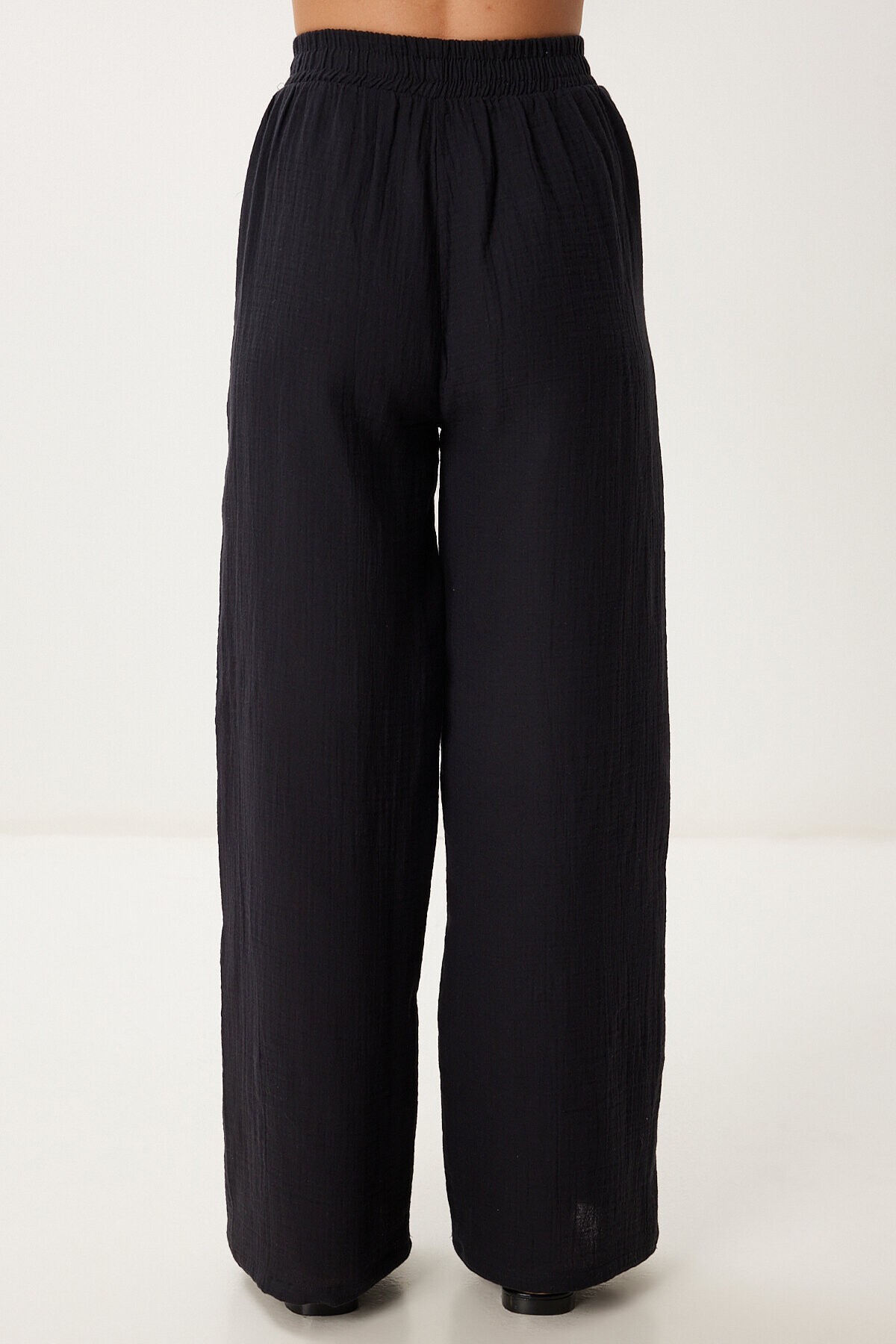 Oversize Müslin Gömlek Pantolon Takım SİYAH LSA0014