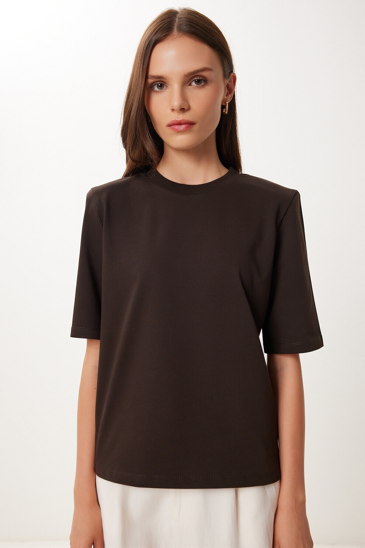 Vatkalı İnterlok Tshirt ACI KAHVE LUS0085