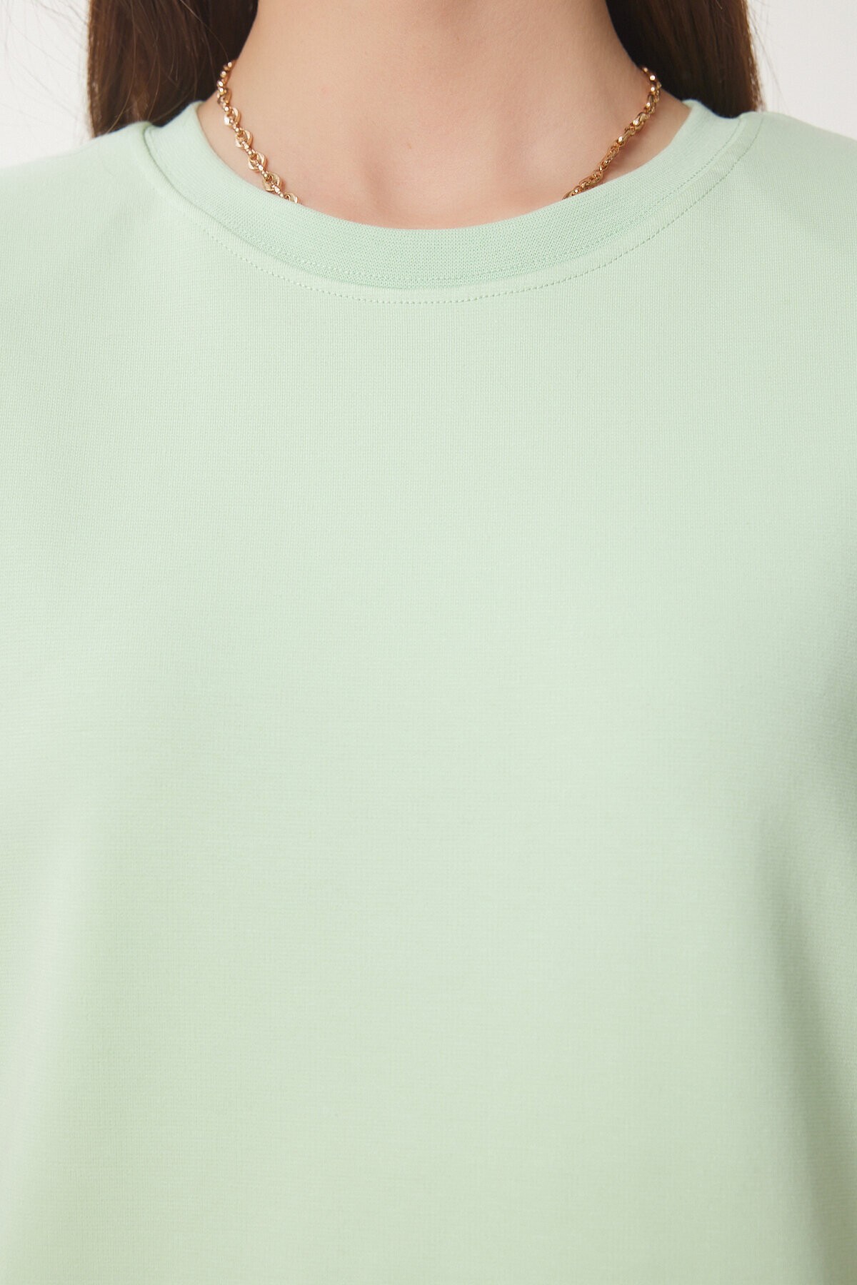Vatkalı İnterlok Tshirt AÇIK YEŞİL LUS0085