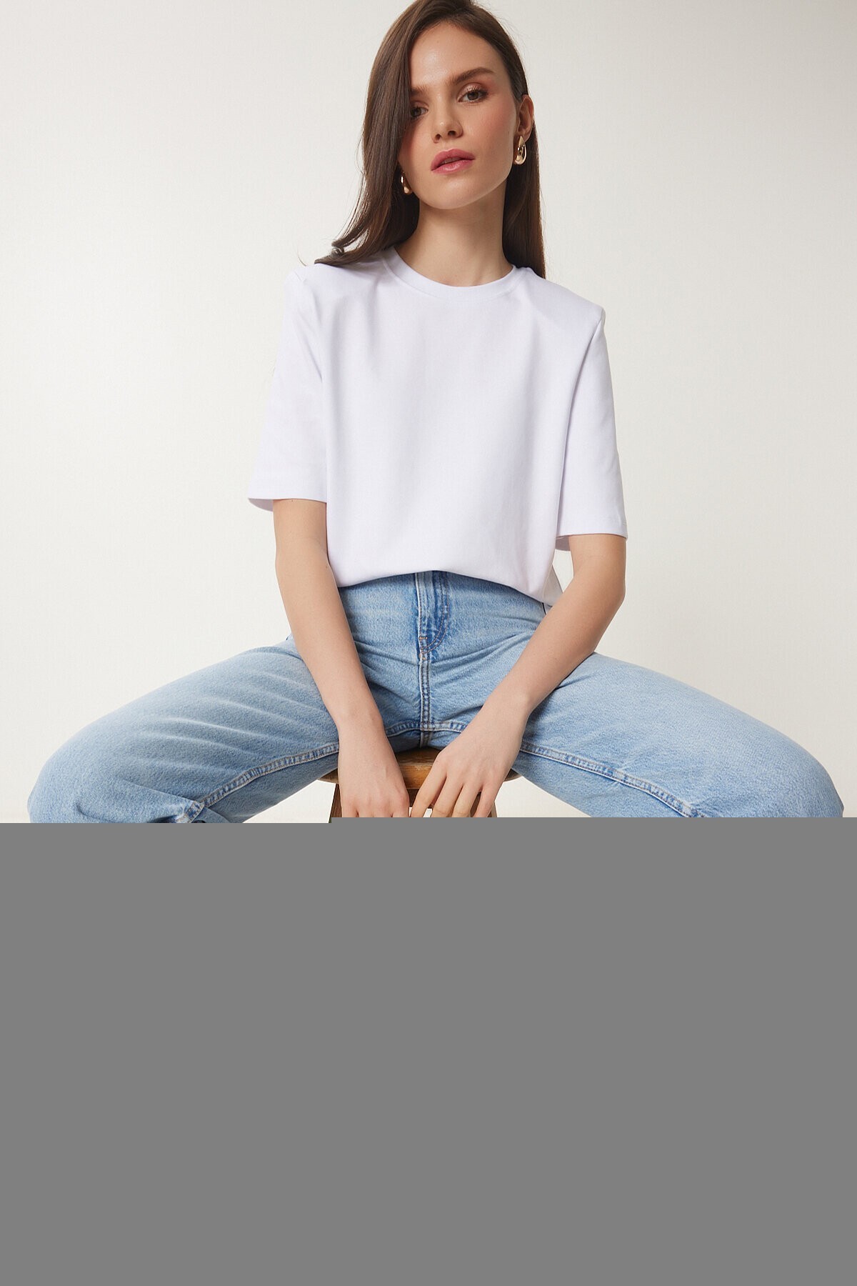 Vatkalı İnterlok Tshirt BEYAZ LUS0085