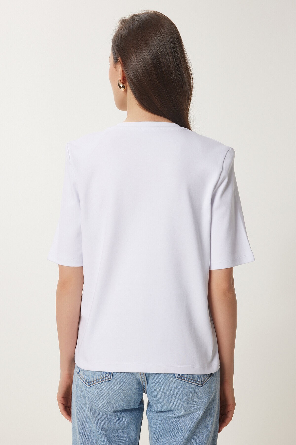 Vatkalı İnterlok Tshirt BEYAZ LUS0085