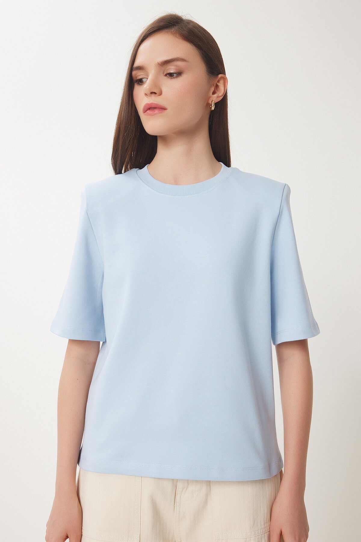 Vatkalı İnterlok Tshirt GÖK MAVİ LUS0085