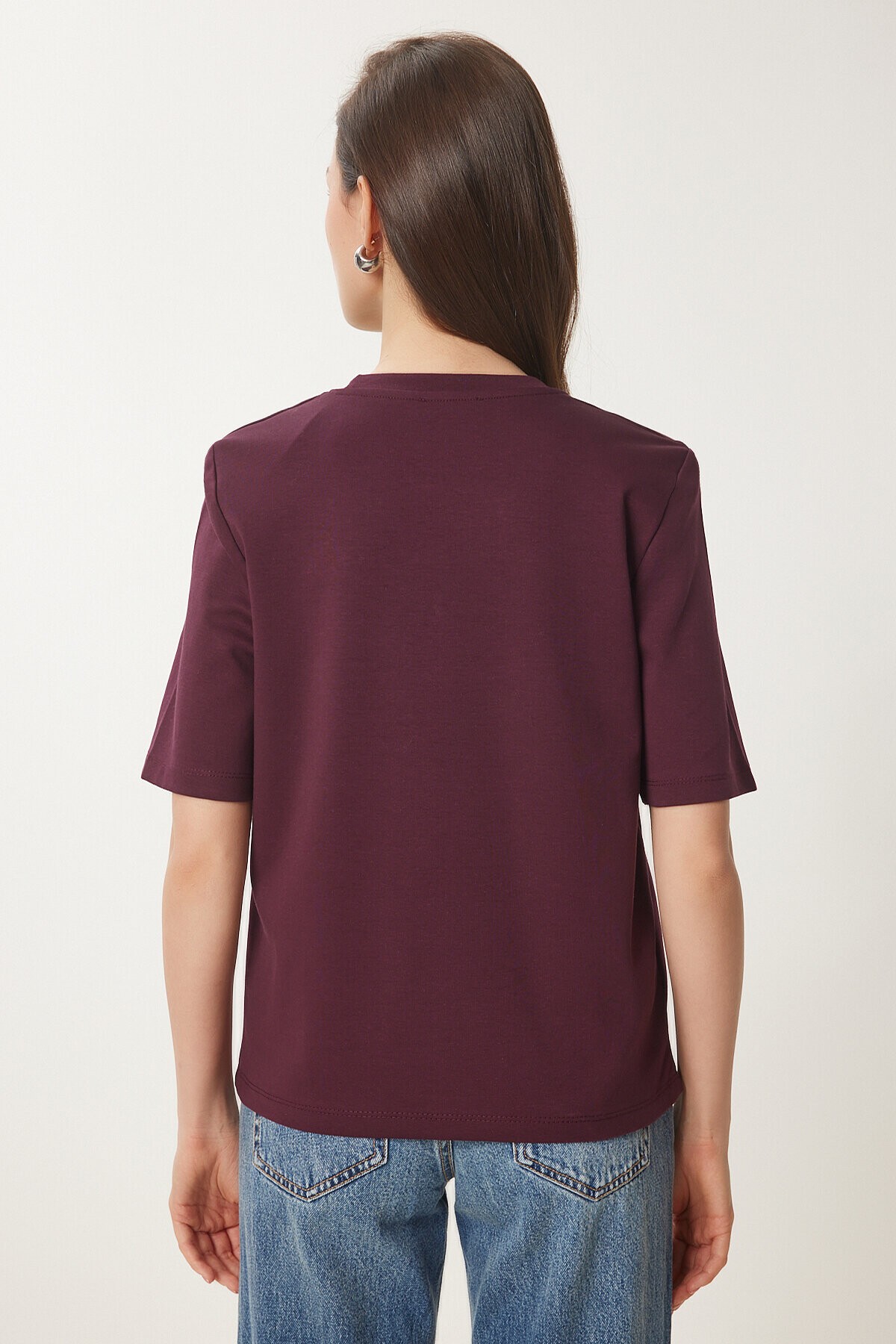 Vatkalı İnterlok Tshirt MÜRDÜM LUS0085