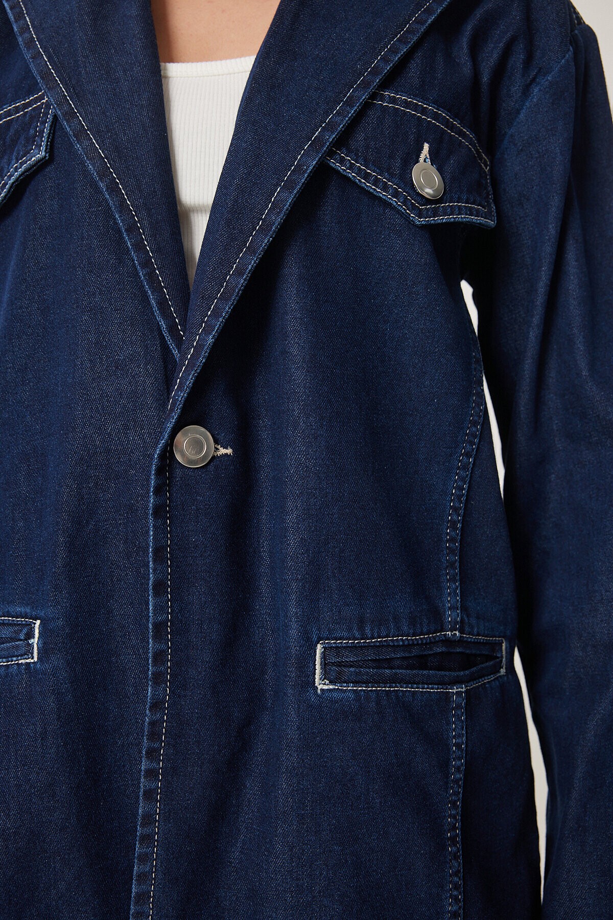 Denim Ceket Pantolon Takım KOYU MAVİ LLC0001