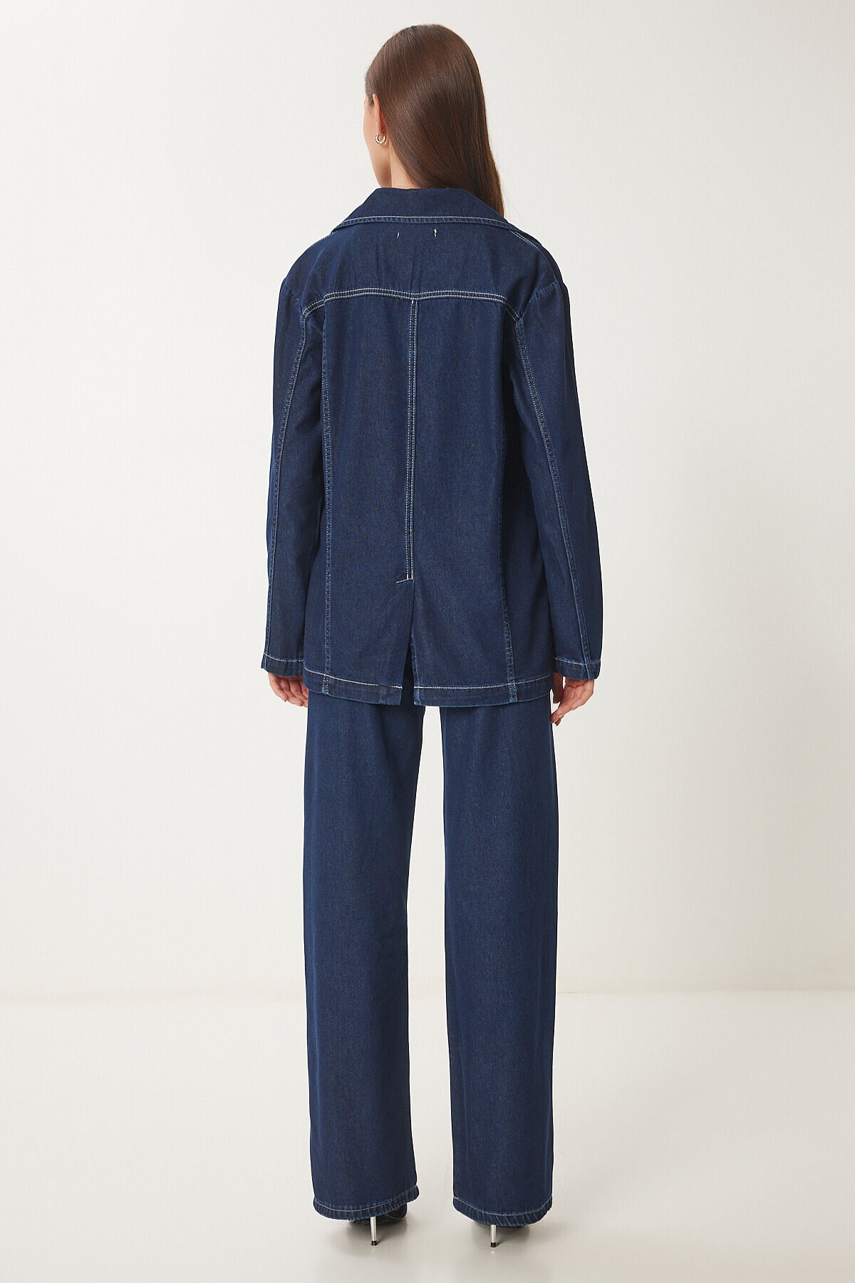 Denim Ceket Pantolon Takım KOYU MAVİ LLC0001