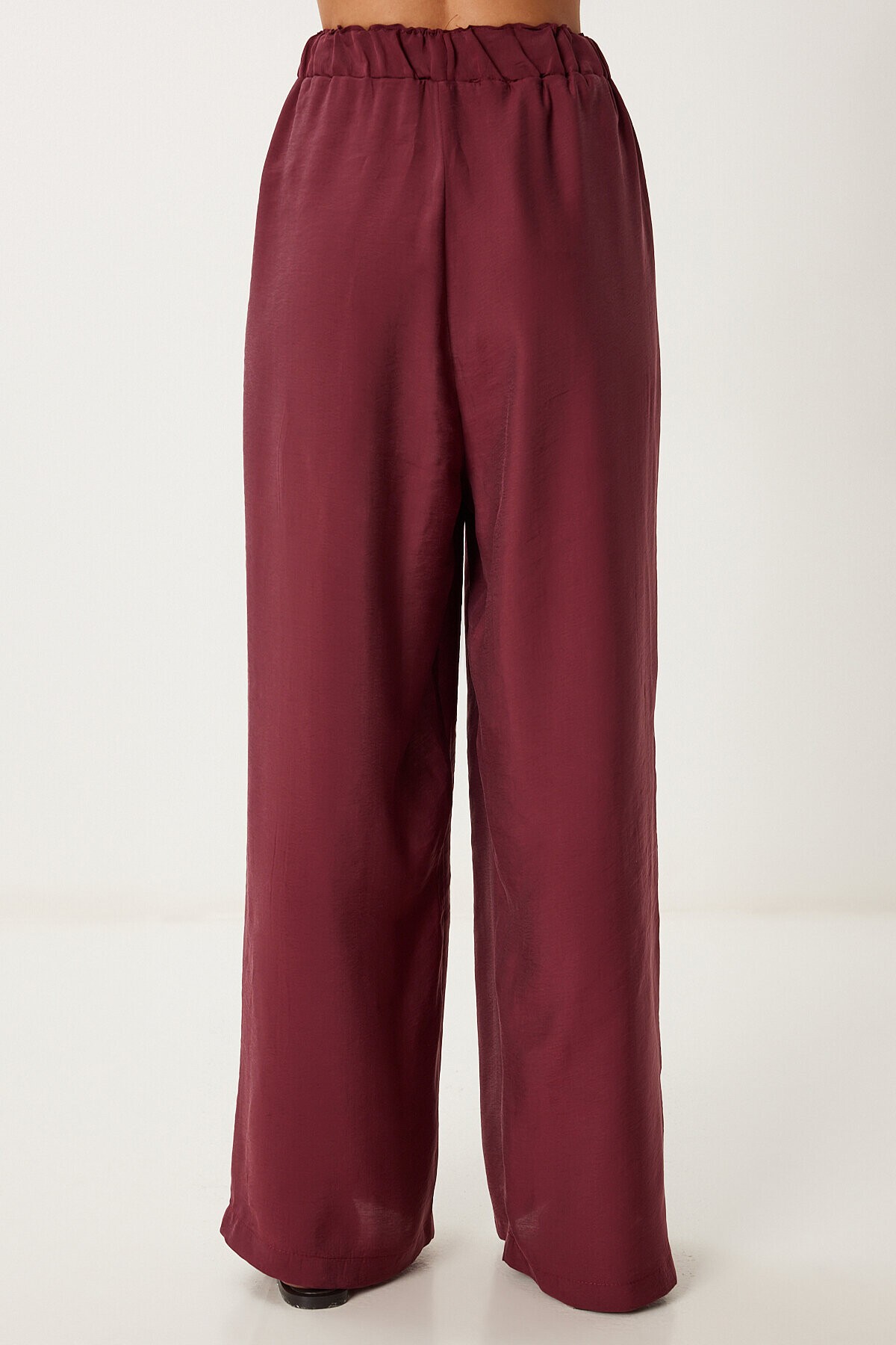 Geniş Paça Rahat Modal Pantolon BORDO LMX0090