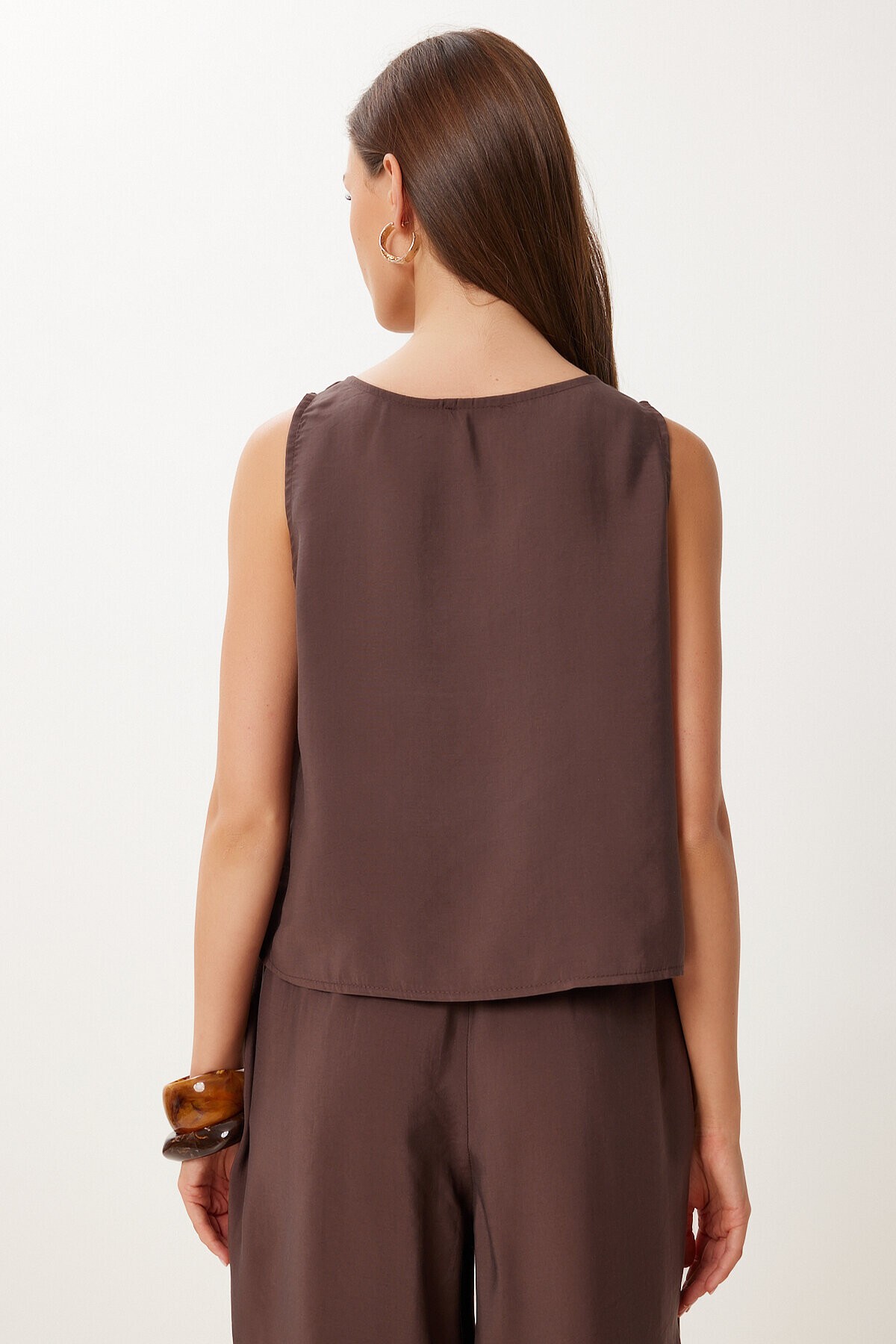 Kolsuz Bluz Pantolon Takım KAHVERENGİ LMC0058