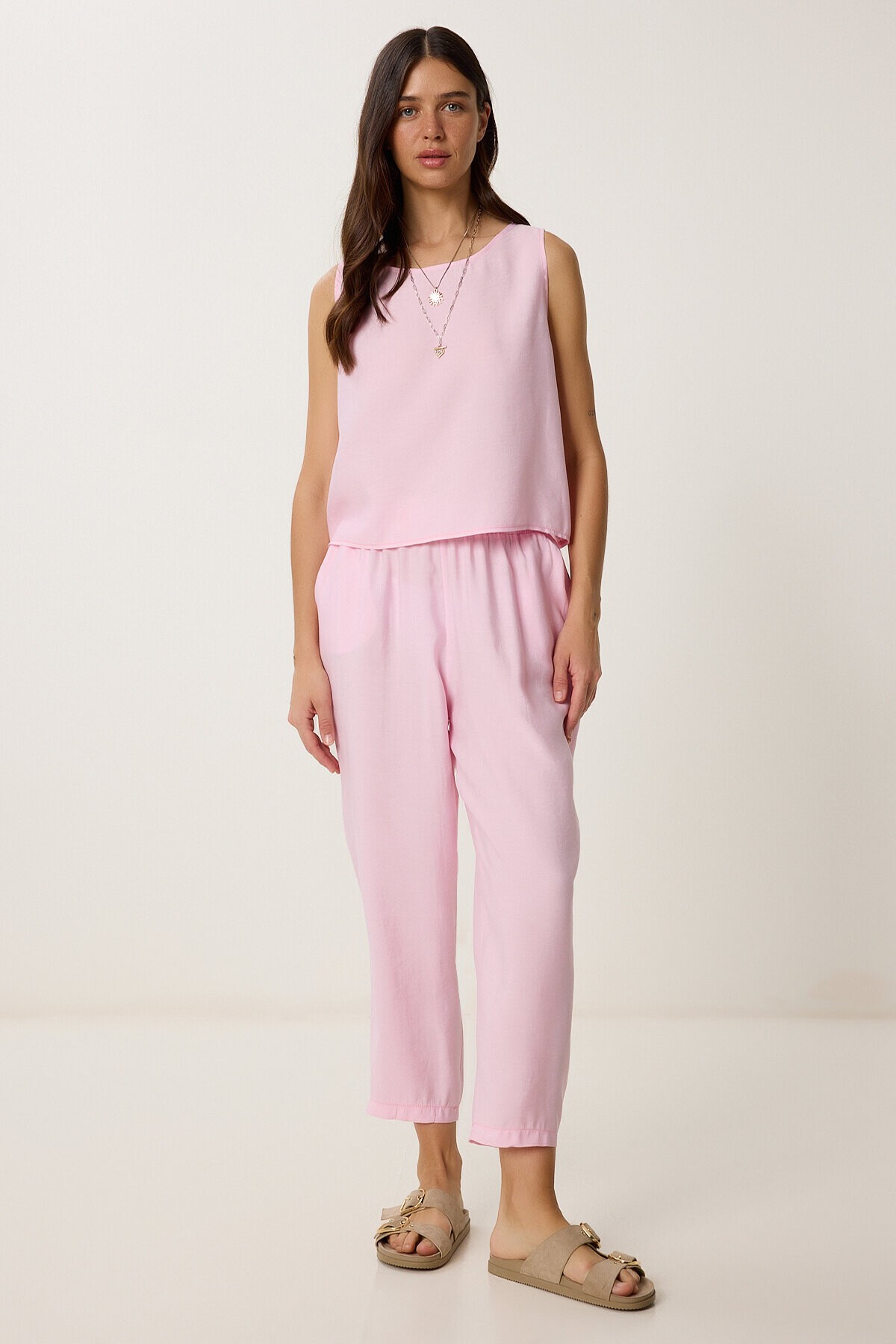 Kolsuz Bluz Pantolon Takım ŞEKER PEMBE LMC0058