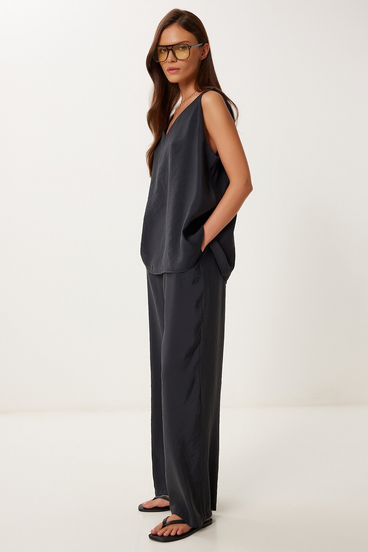 Modal Bluz Pantolon Takım SİYAH LMC0059