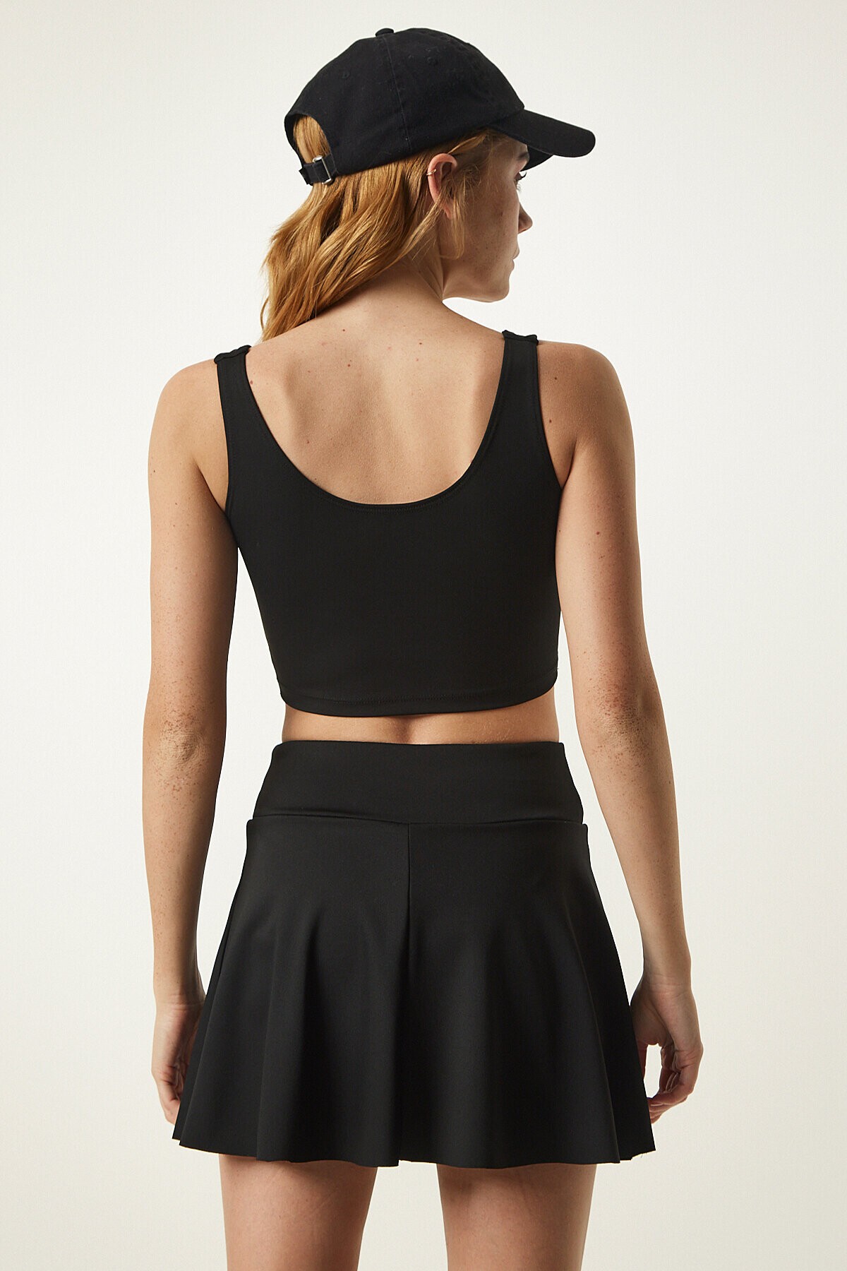 Şortlu Mini Tenis Eteği SİYAH LOW0003