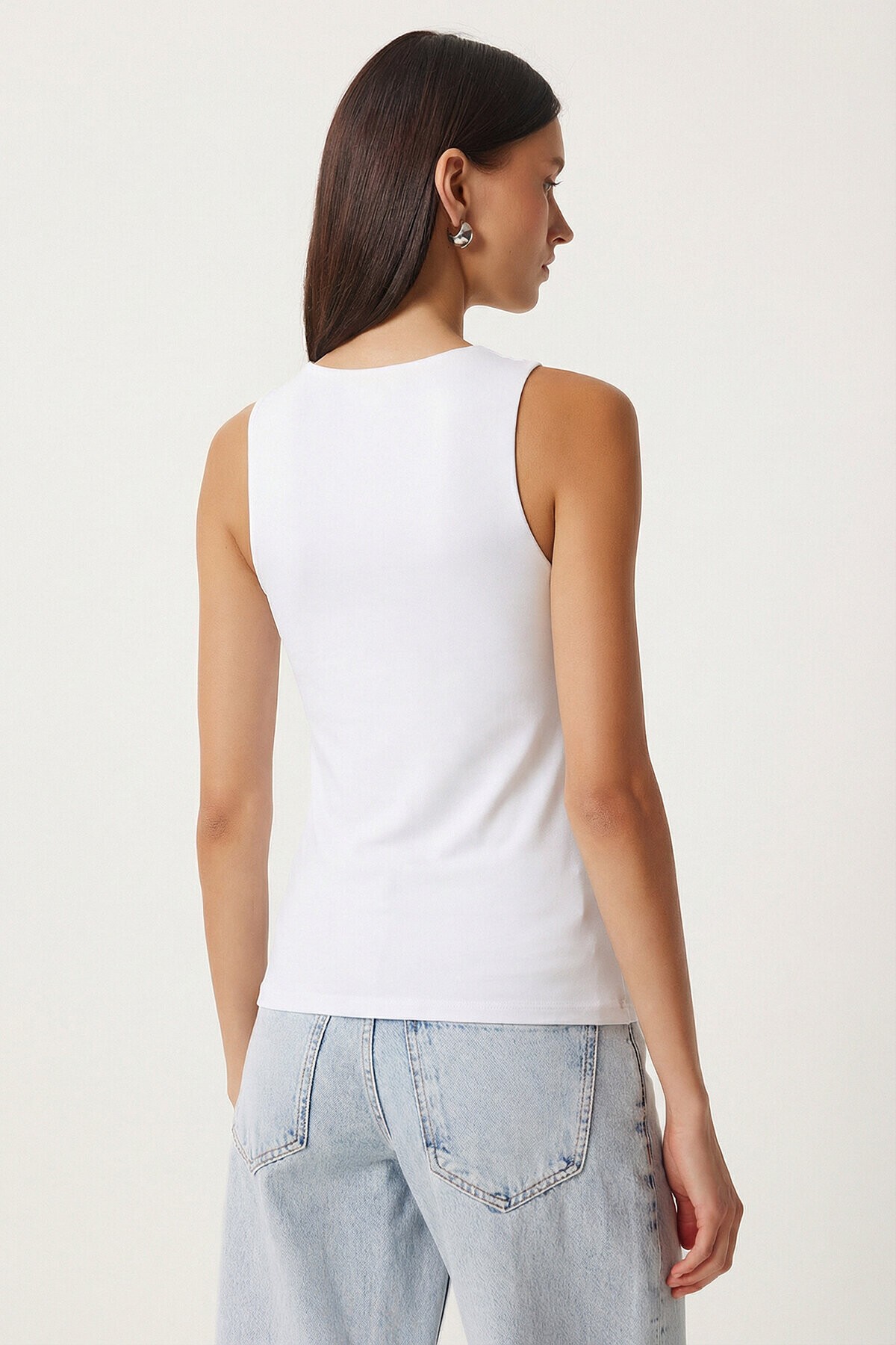 2’li Paket Basic Örme Bluz SİYAH BEYAZ LRN0011