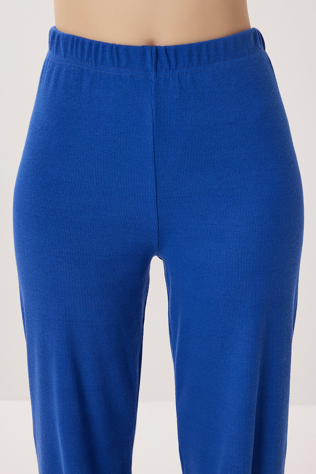Askılı Crop Fitilli Örme Pijama Takımı KOYU MAVİ LRN0018