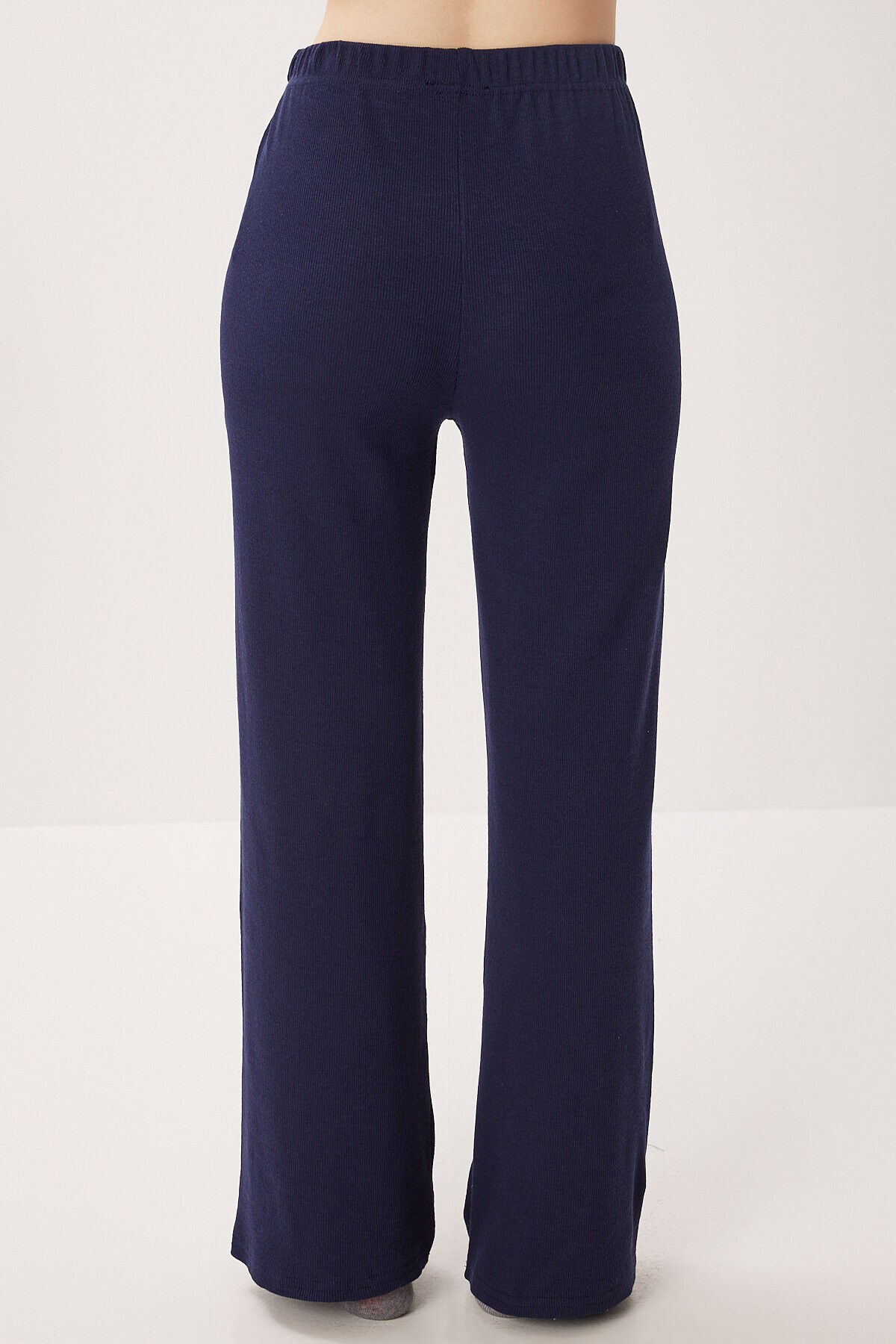 Askılı Crop Fitilli Örme Pijama Takımı LACİVERT LRN0018