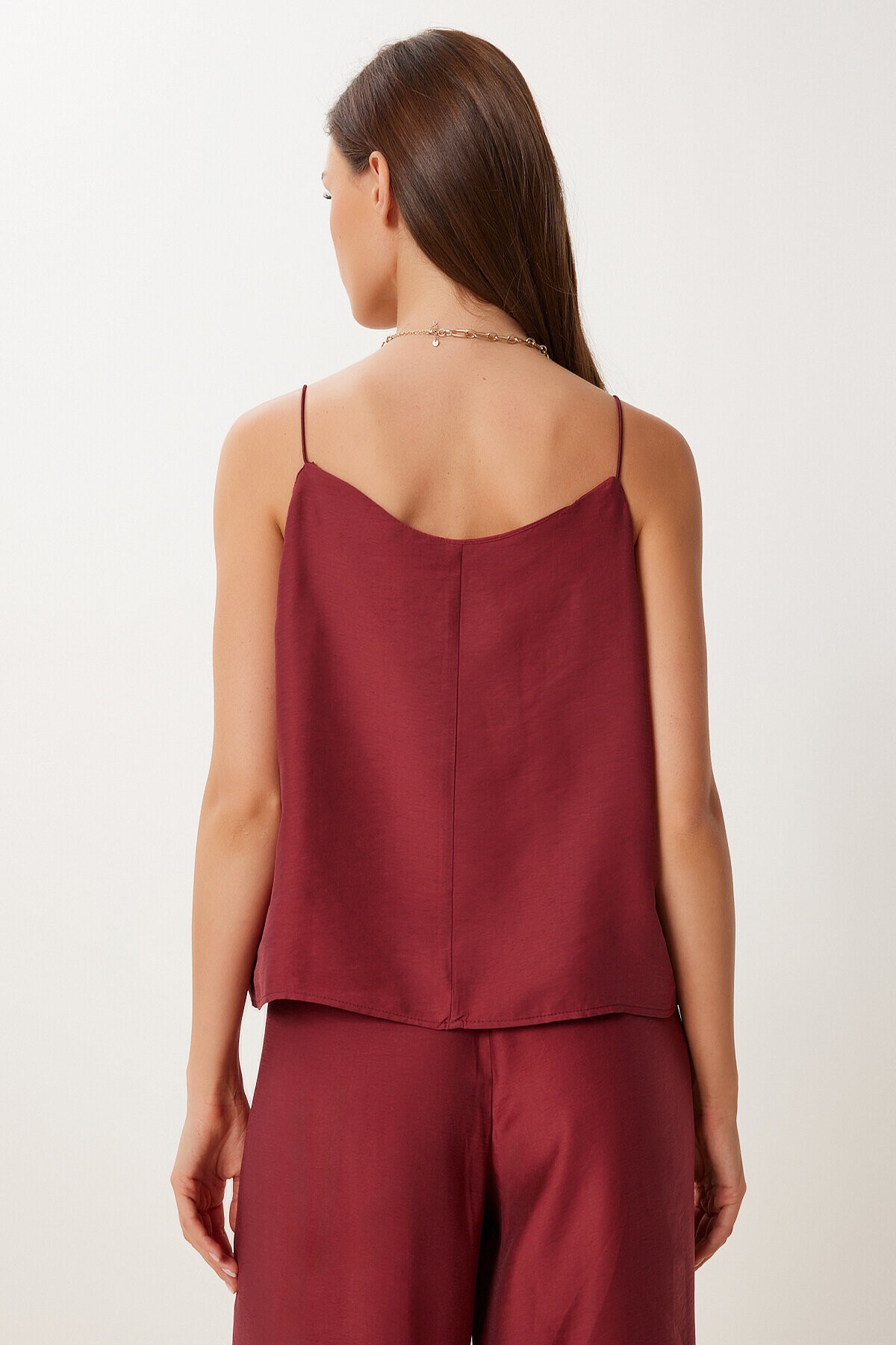 Askılı Modal Bluz Pantolon Takım BORDO LRV0108