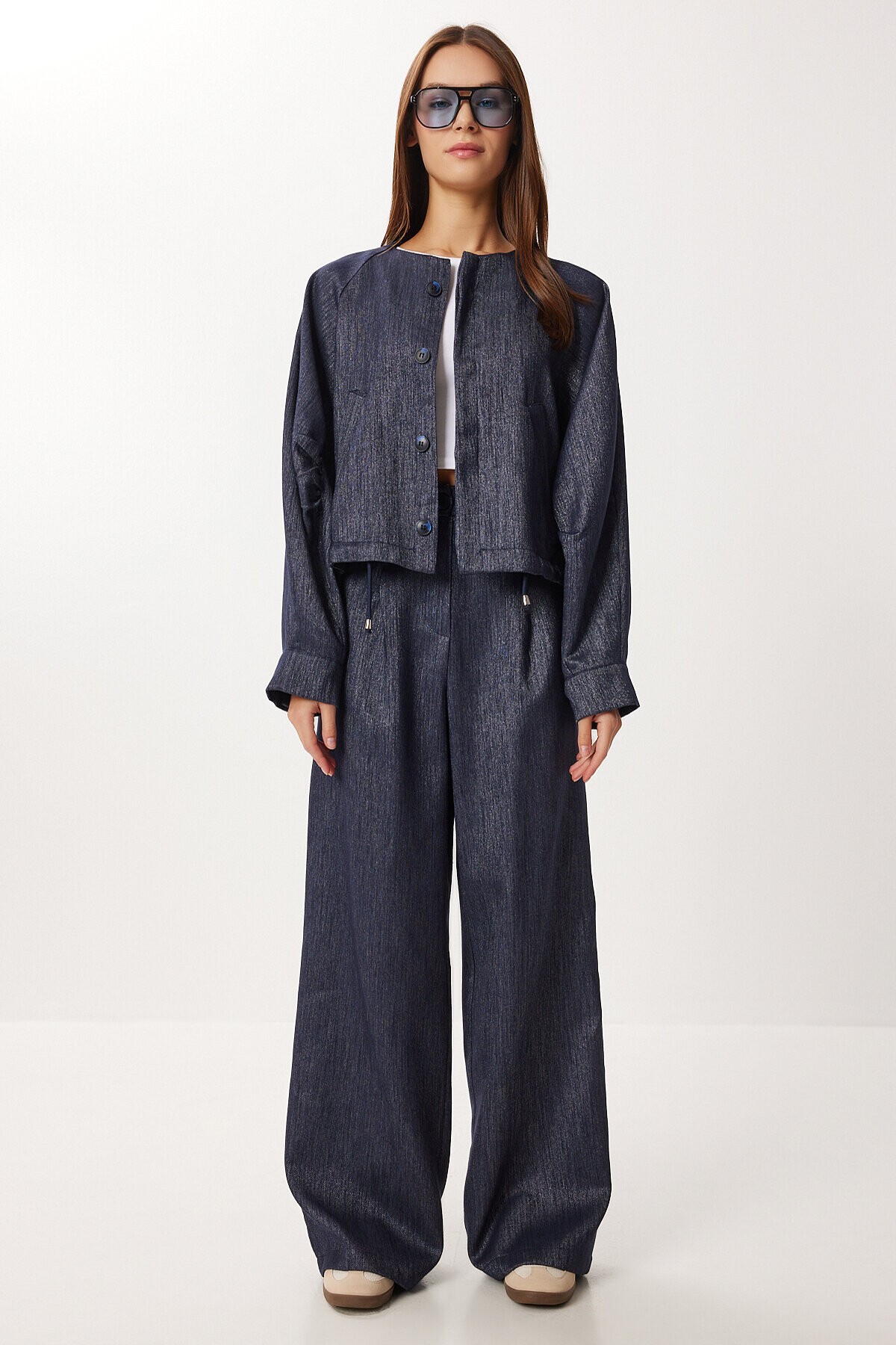 Denim Ceket Pantolon Takım LACİVERT LRG0058