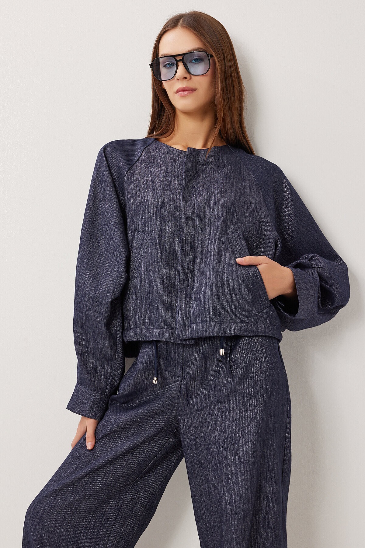 Denim Ceket Pantolon Takım LACİVERT LRG0058