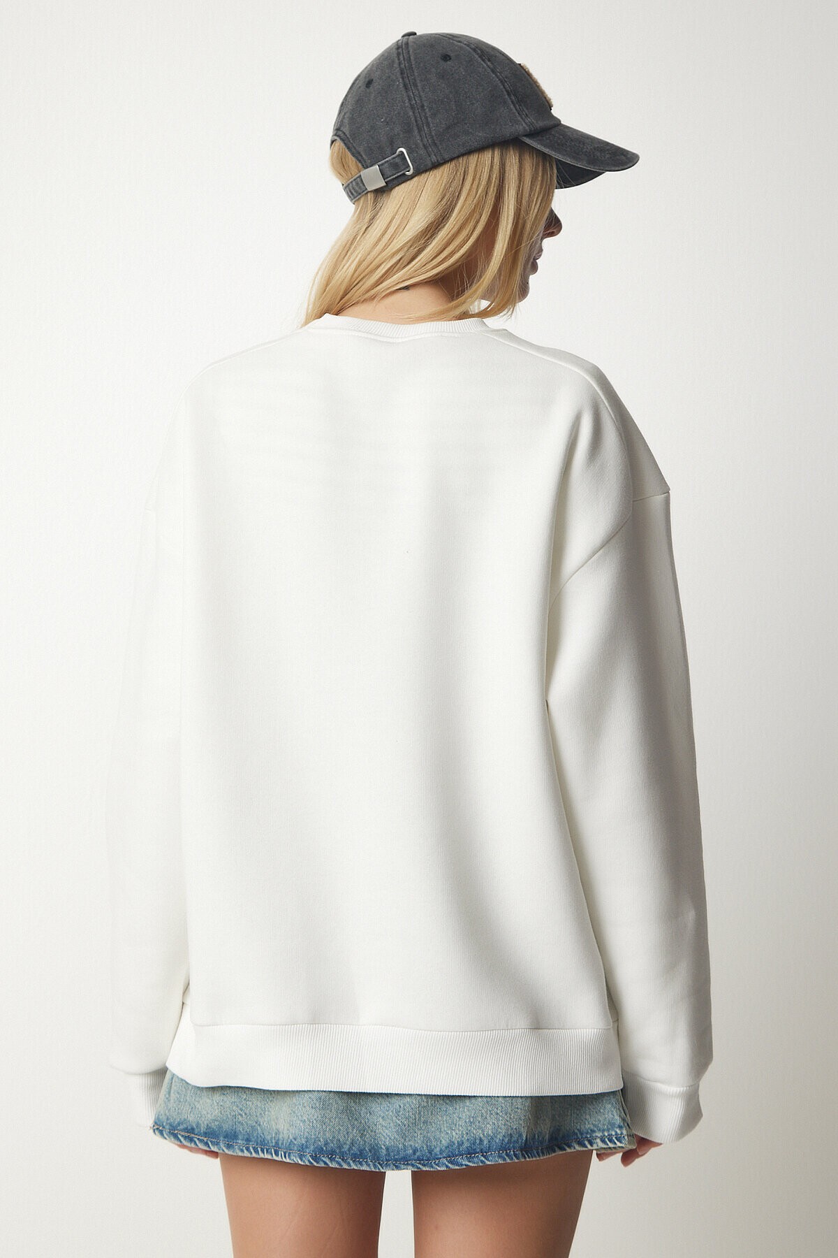 Fermuar Detaylı Şardonlu Sweatshirt EKRU LUB0003