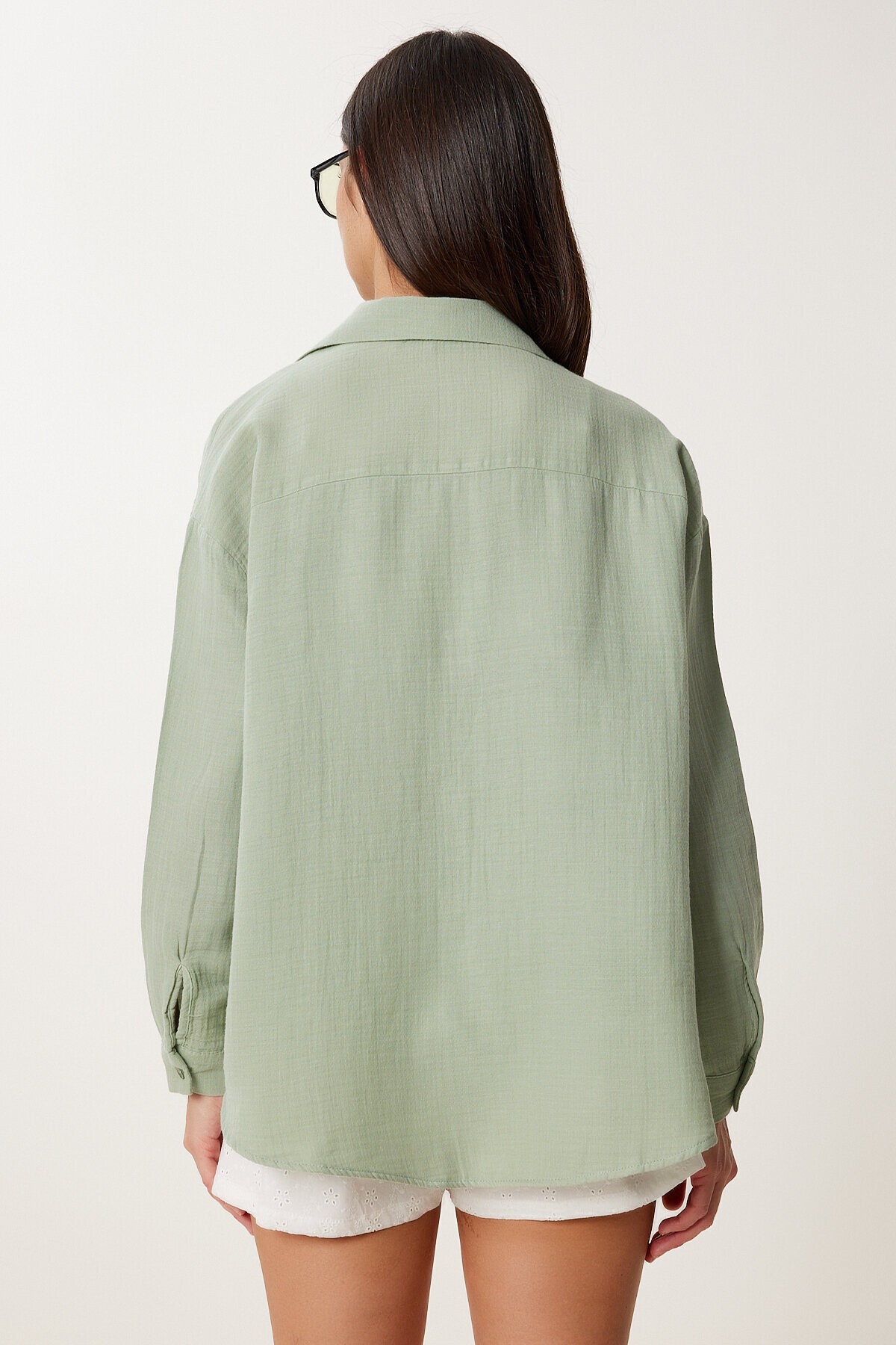 Oversize Müslin Gömlek ÇAĞLA YEŞİLİ LRG0027