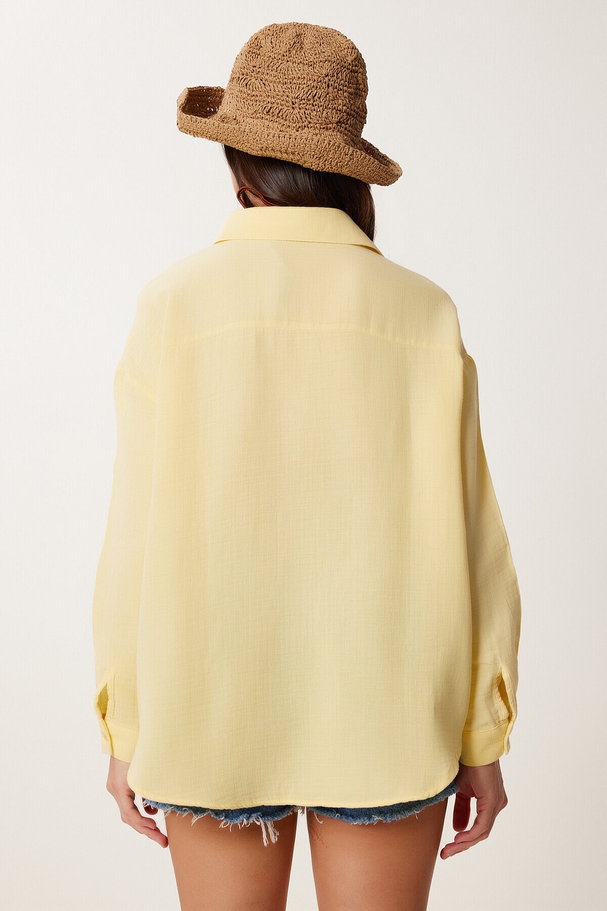 Oversize Müslin Gömlek SARI LRG0027