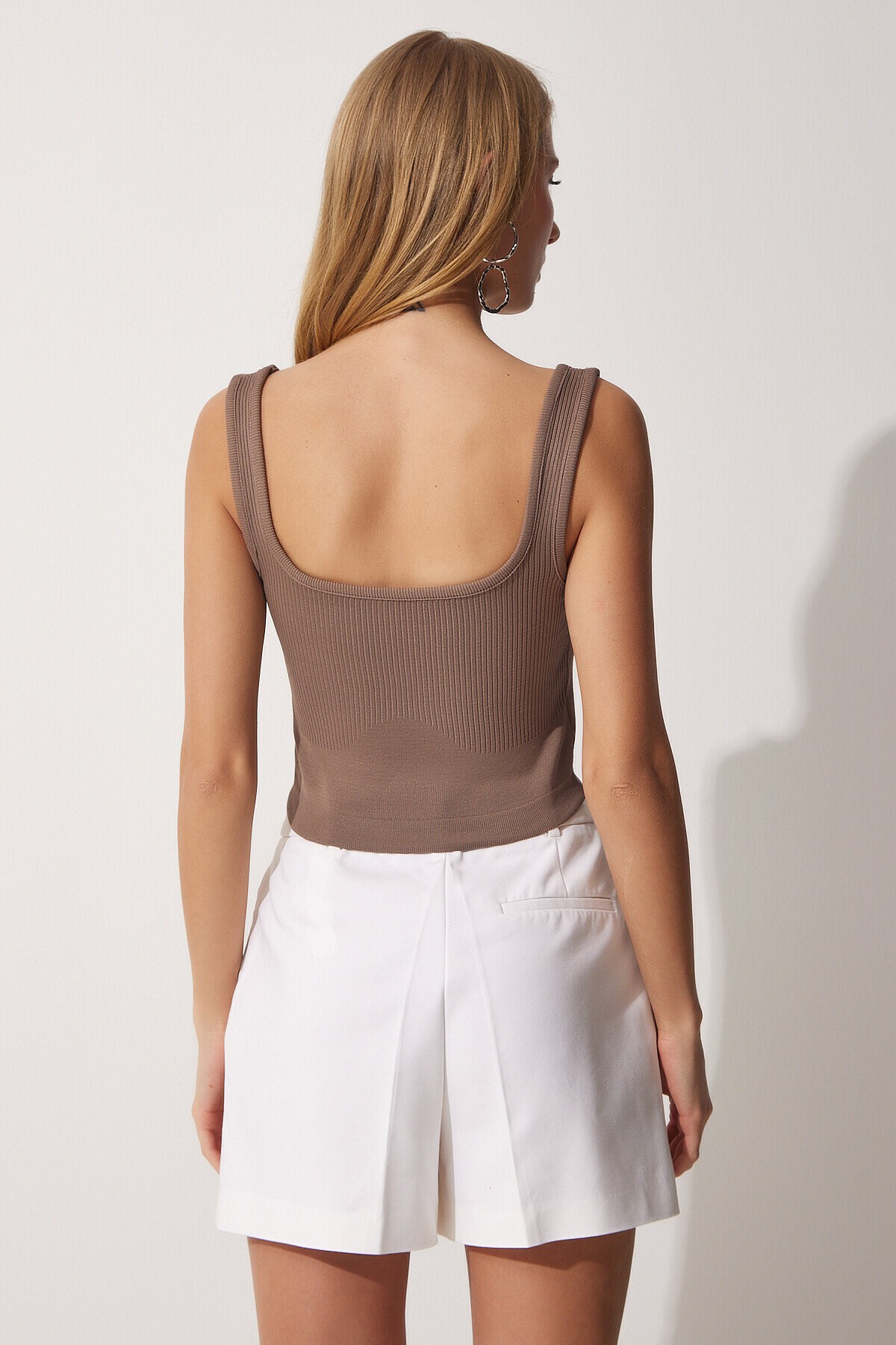2li Askılı Yazlık Triko Crop Bluz SİYAH VİZON LYY0011