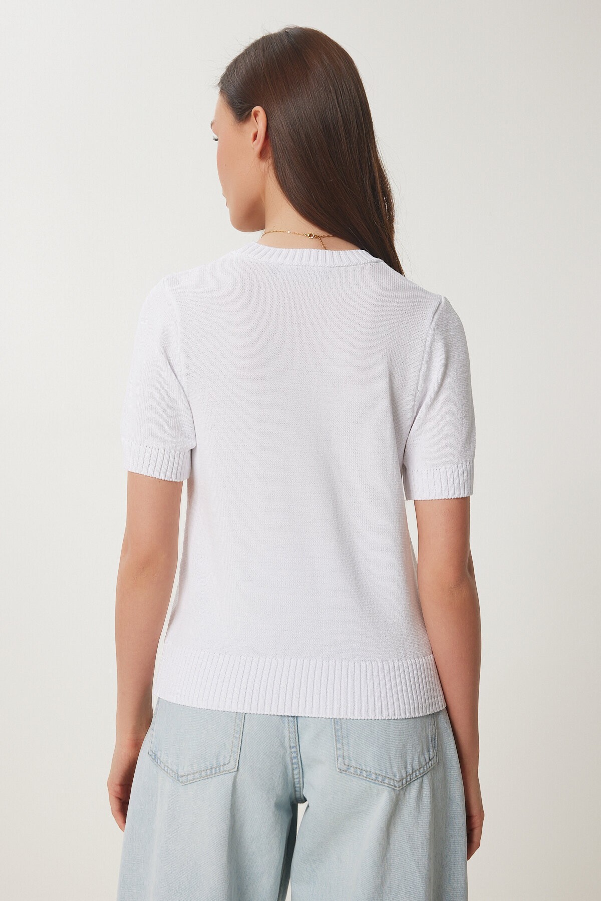 Basic Mevsimlik Triko Bluz BEYAZ LUS0119