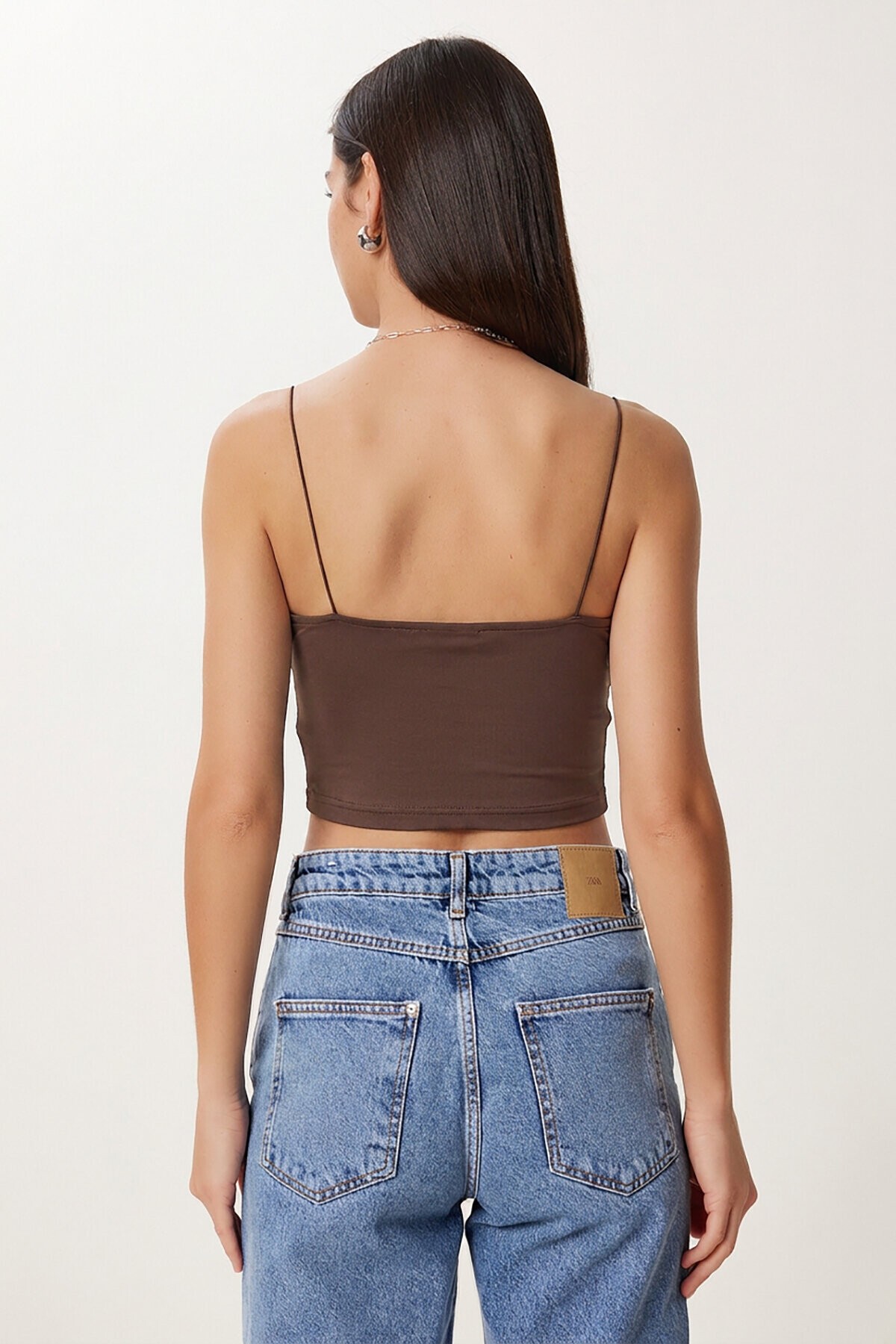 İp Askılı 2li Paket Örme Büstiyer BEYAZ KAHVERENGİ LDI0001