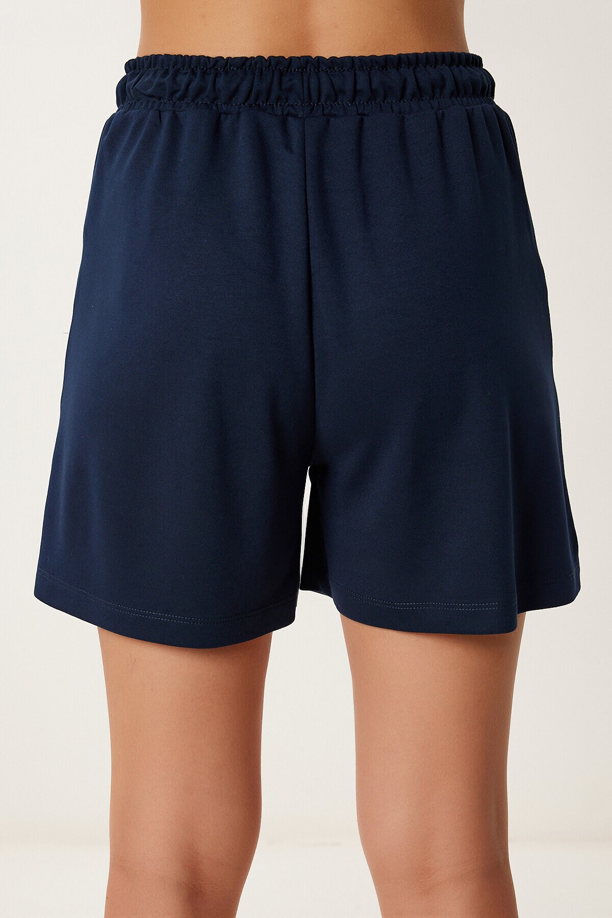 Polo Yaka Basic Örme Şort Takım LACİVERT LUS0159