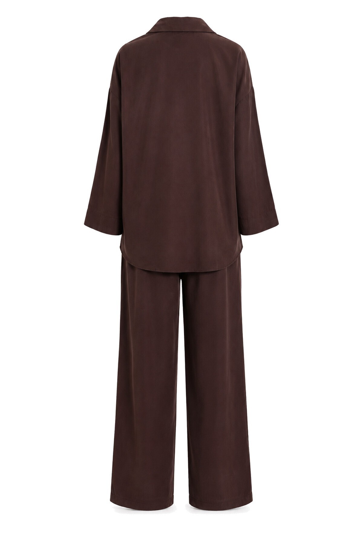 3’lü Gömlek Bluz Pantolon Gabardin Takım KAHVERENGİ LBY0071