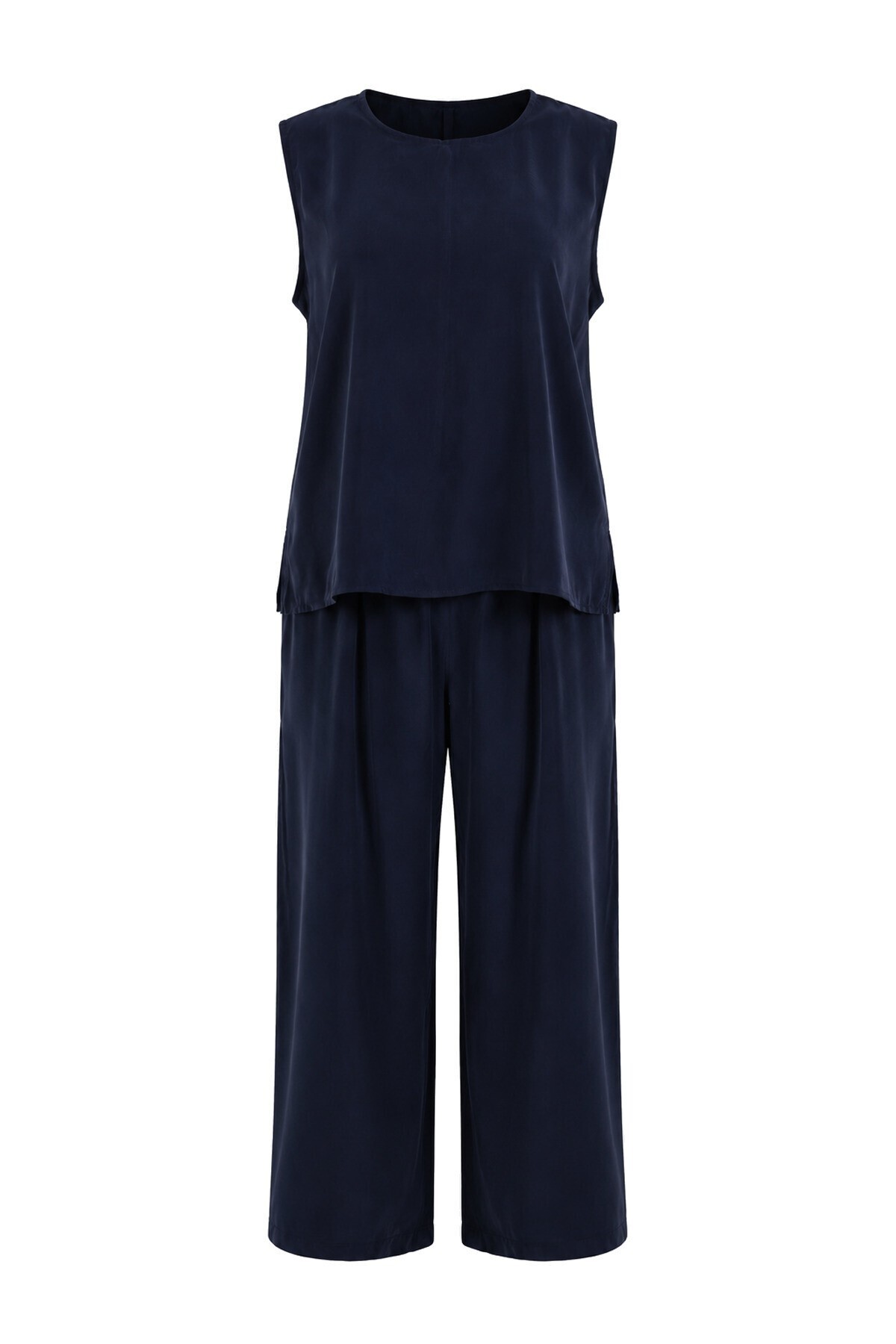 3’lü Gömlek Bluz Pantolon Gabardin Takım LACİVERT LBY0071